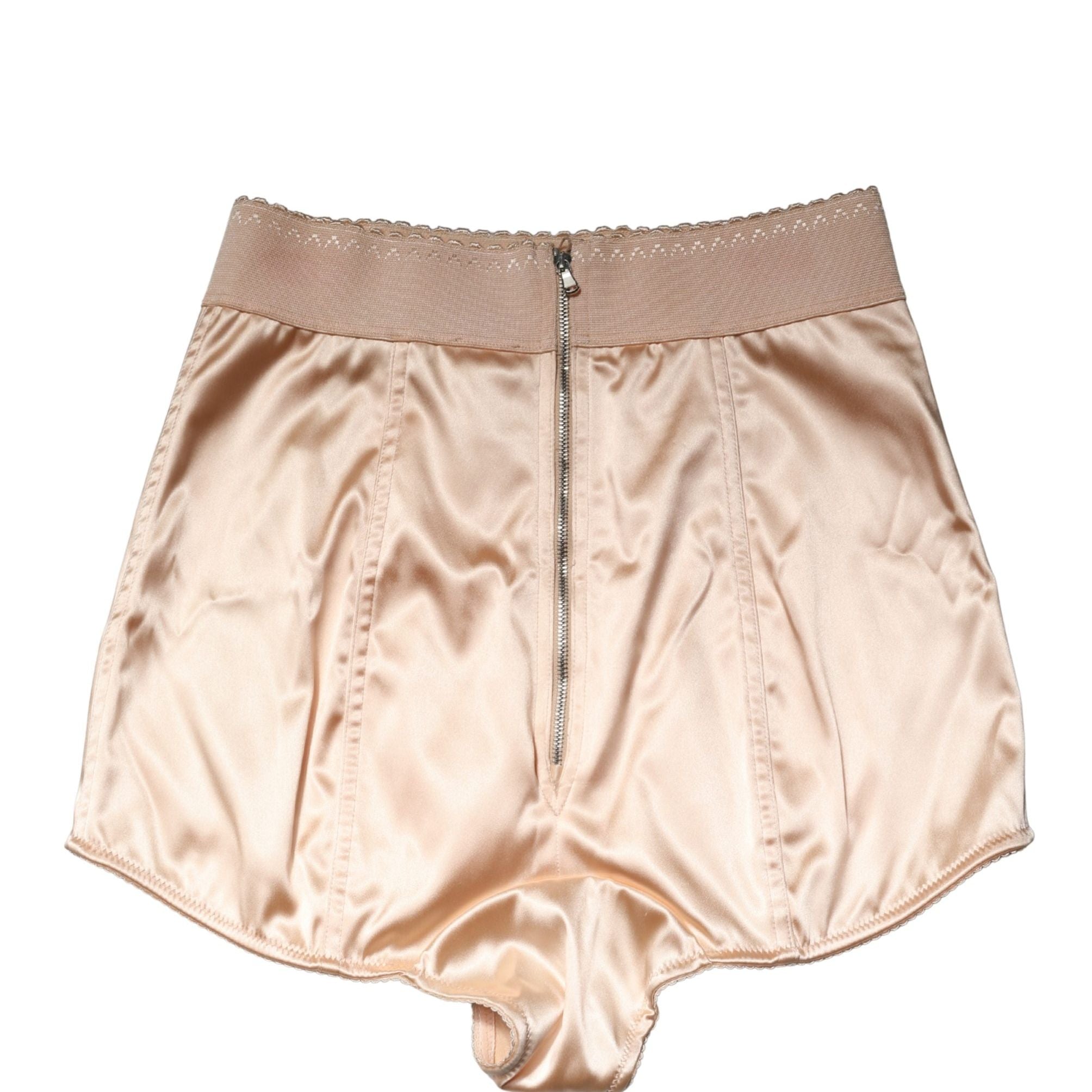 Dolce & Gabbana Beige Silk Blend High Waist Girdle Panty Underwear