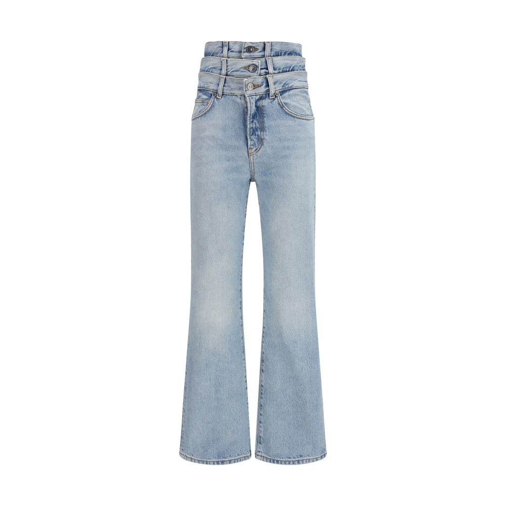 Fiorucci Blue Cotton Flared Jeans