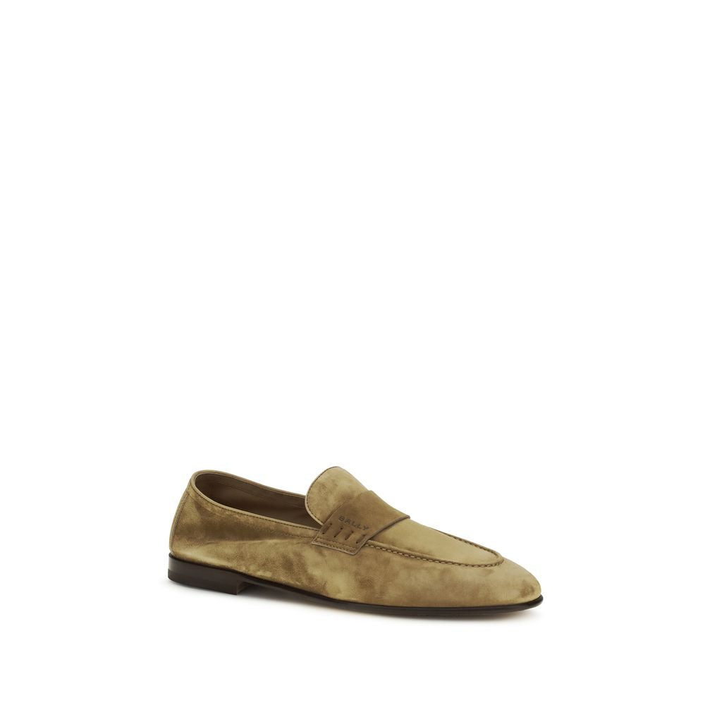 Bally Beige Calf Leather Bos Taurus Slip-On Loafers