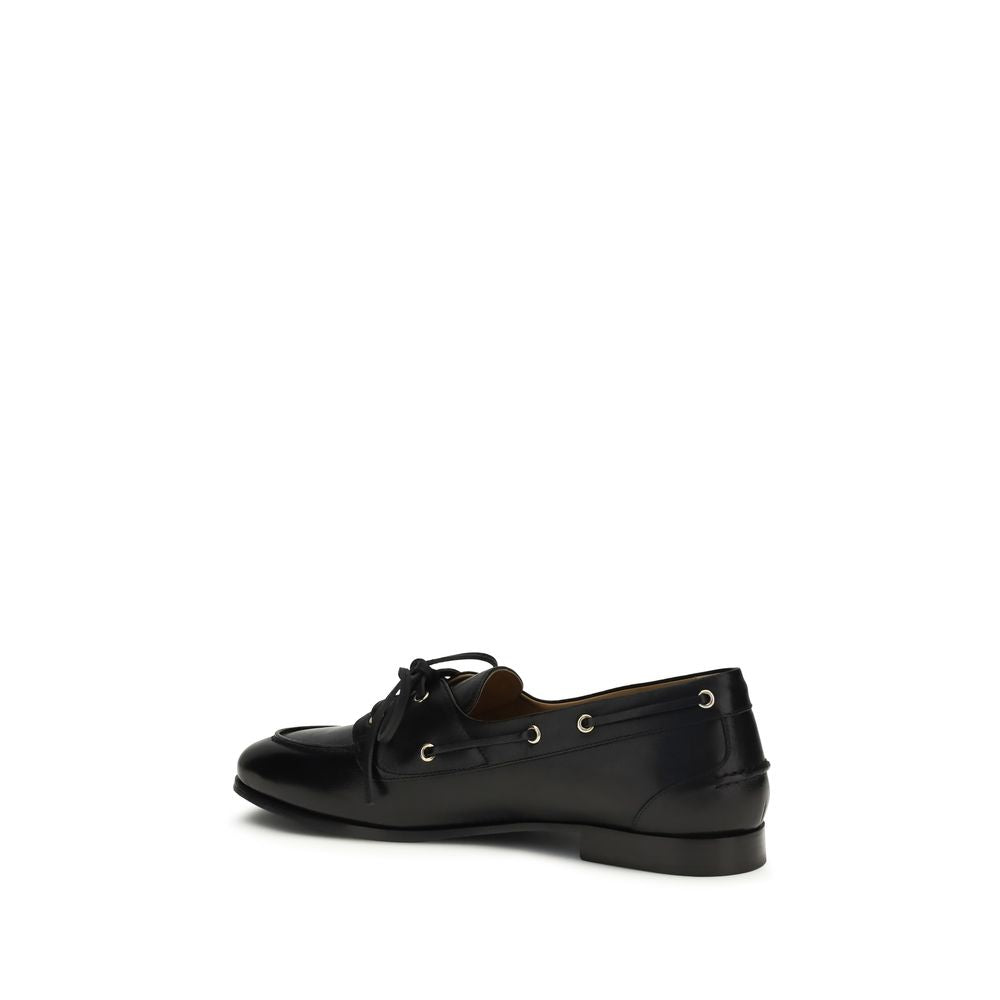 Bally Black Buffalo Leather Slip-On Loafers