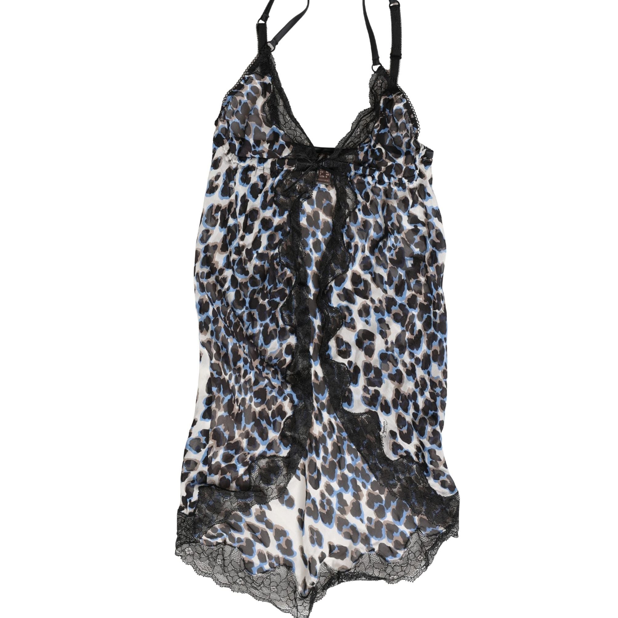 Roberto Cavalli Multicolor Leopard Babydoll Chemise Underwear
