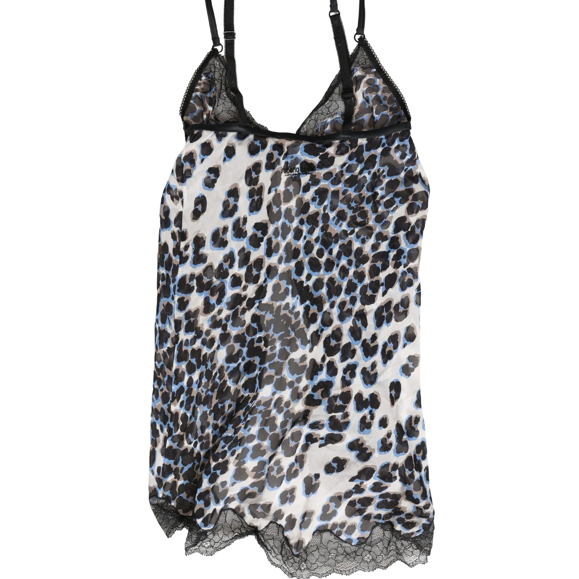 Roberto Cavalli Multicolor Leopard Babydoll Chemise Underwear
