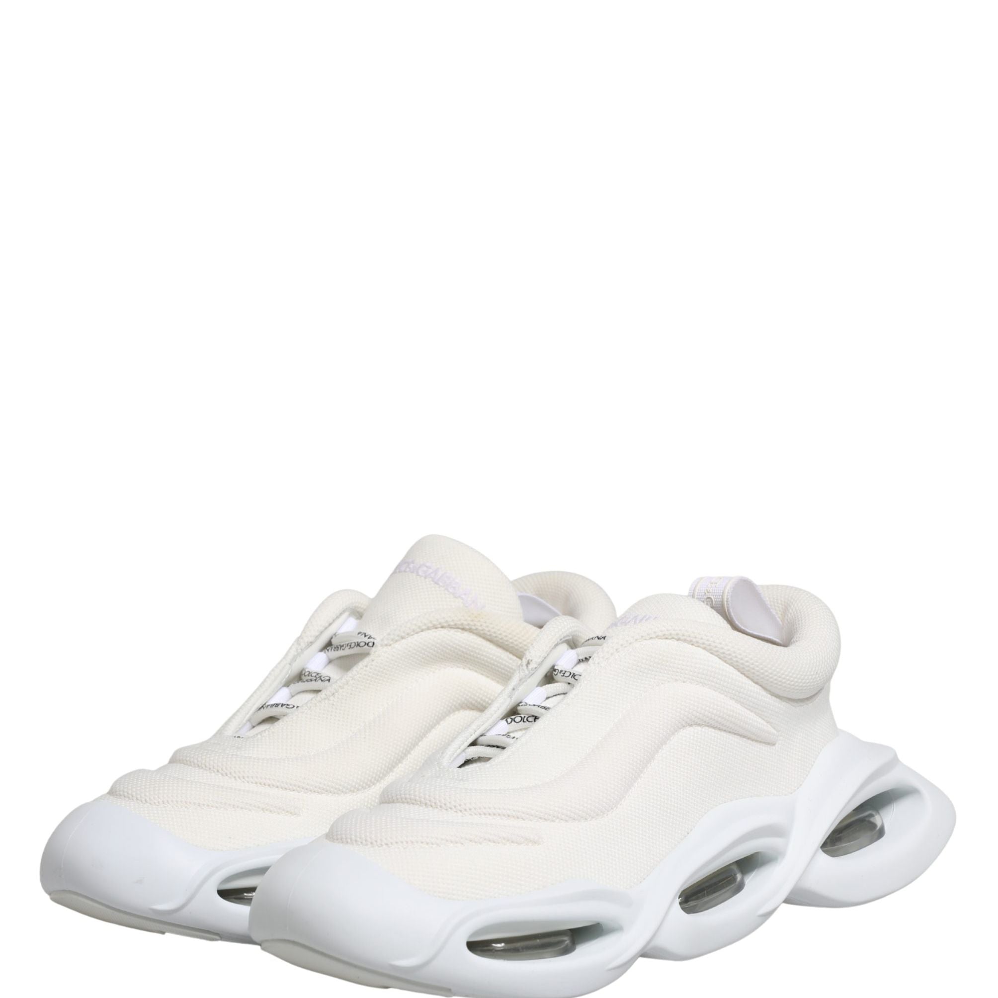 Dolce & Gabbana White Slip On Wave Low Top Sneakers Shoes