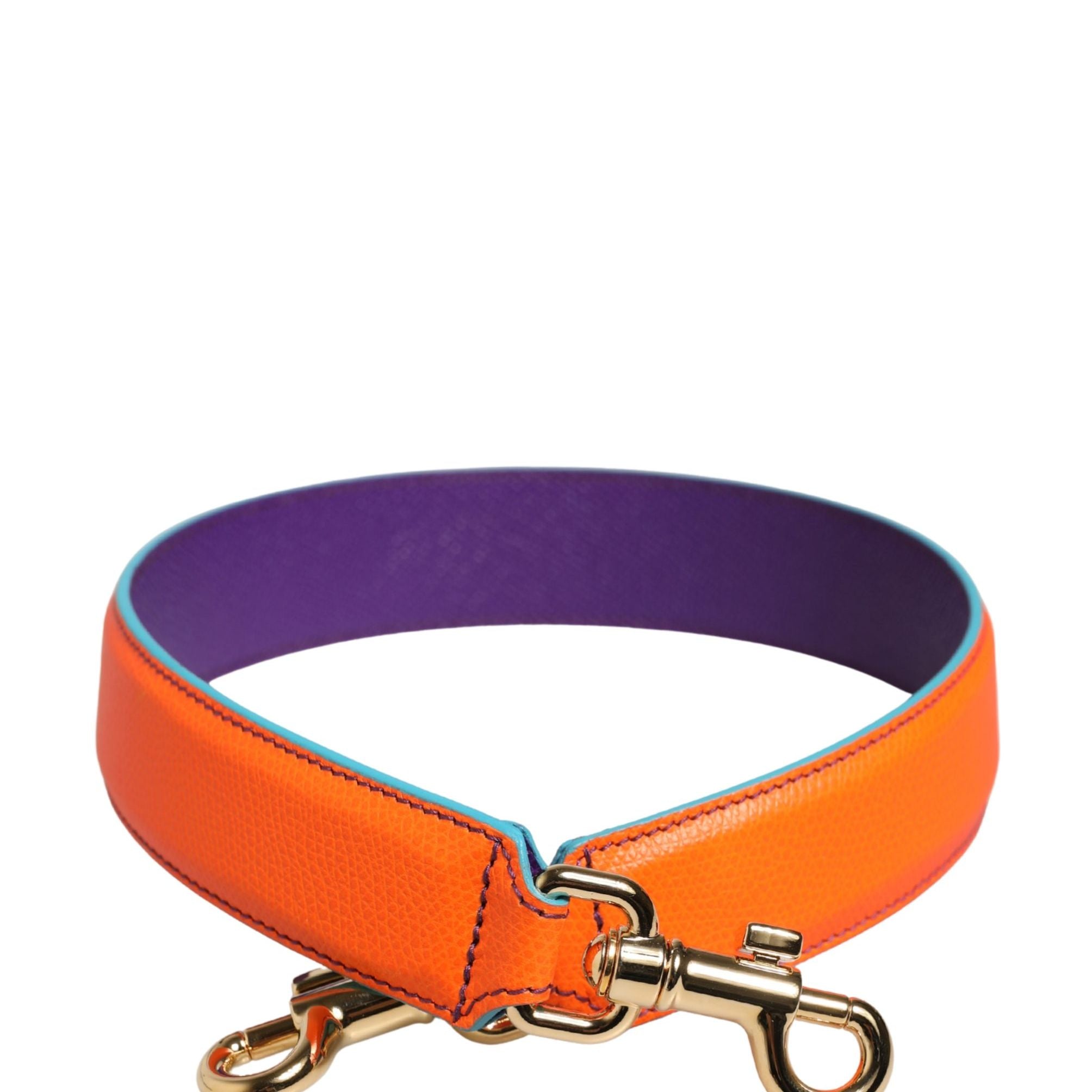Dolce & Gabbana Orange Purple Calf Leather Bag Accessory Shoulder Strap