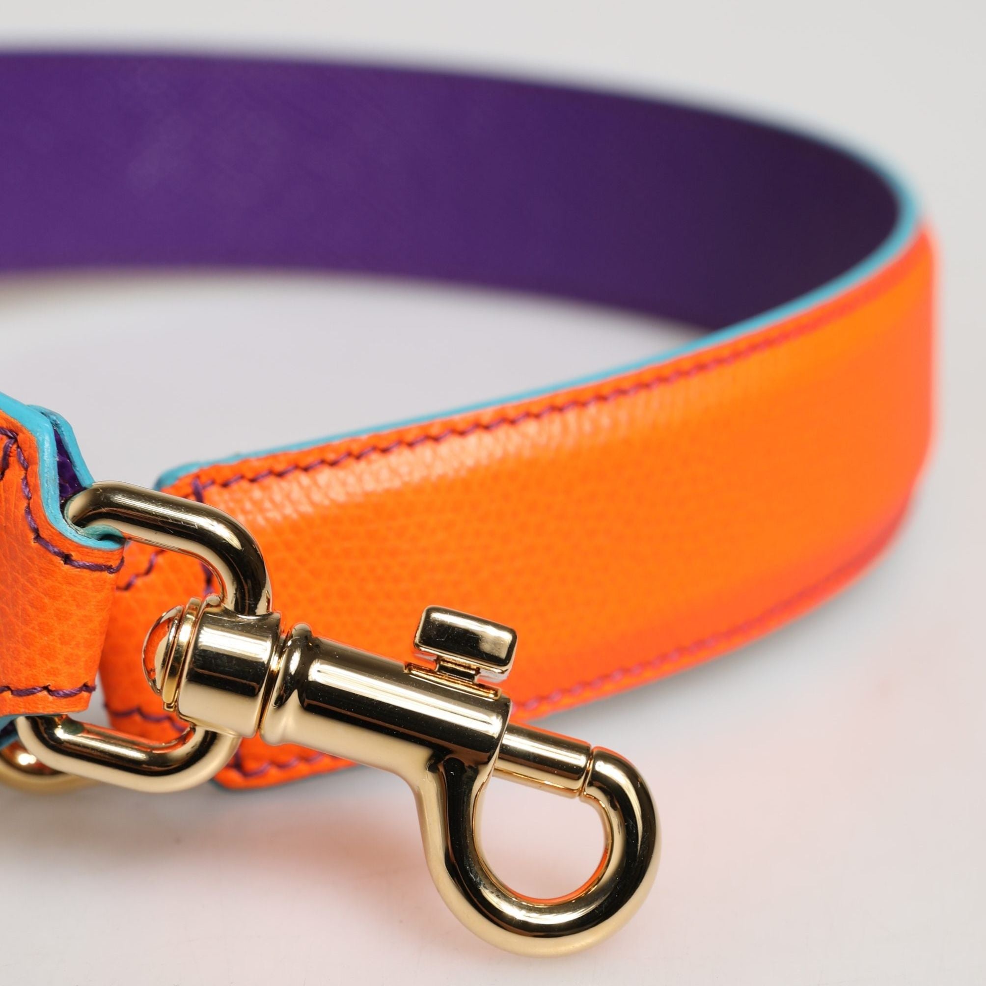Dolce & Gabbana Orange Purple Calf Leather Bag Accessory Shoulder Strap