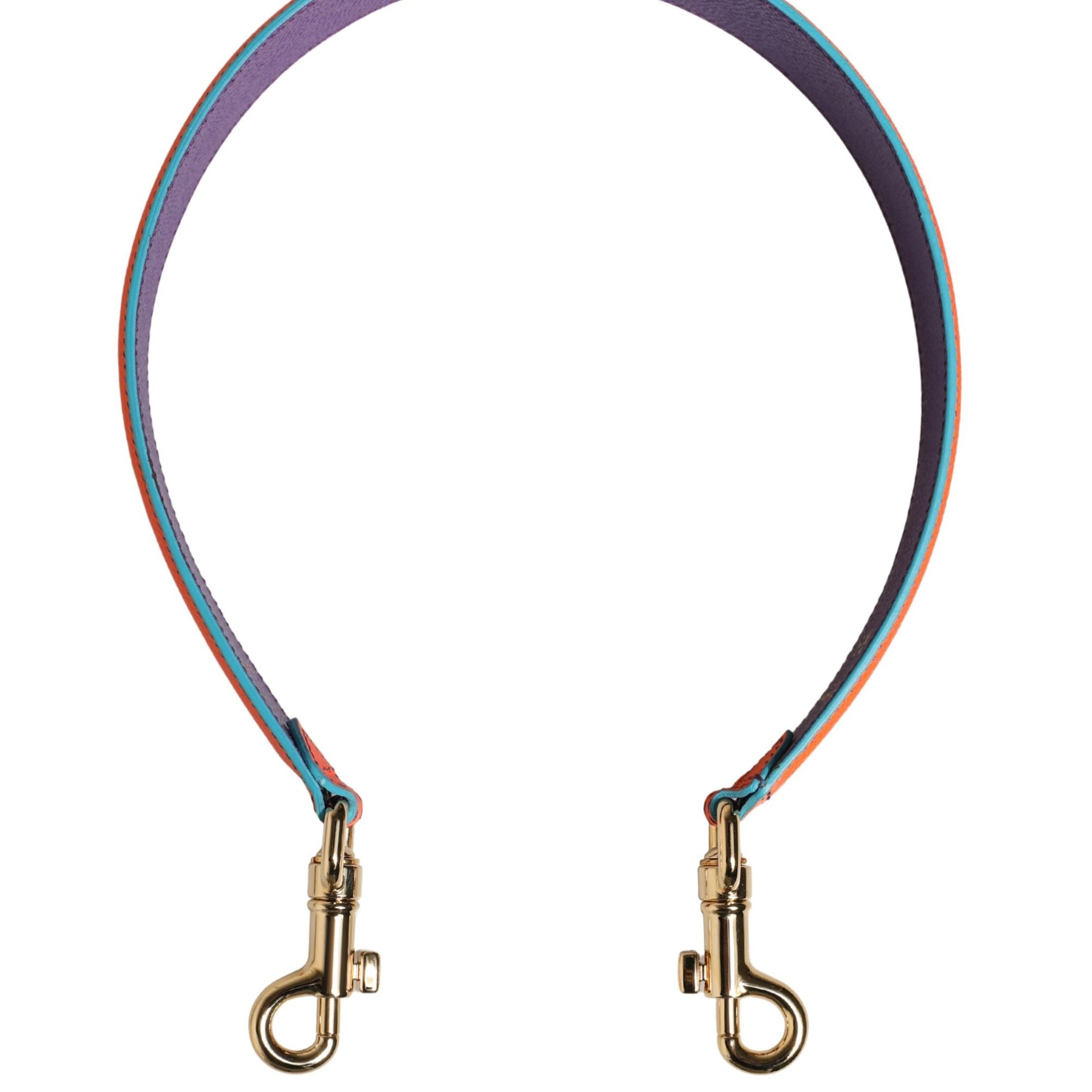 Dolce & Gabbana Orange Purple Calf Leather Bag Accessory Shoulder Strap