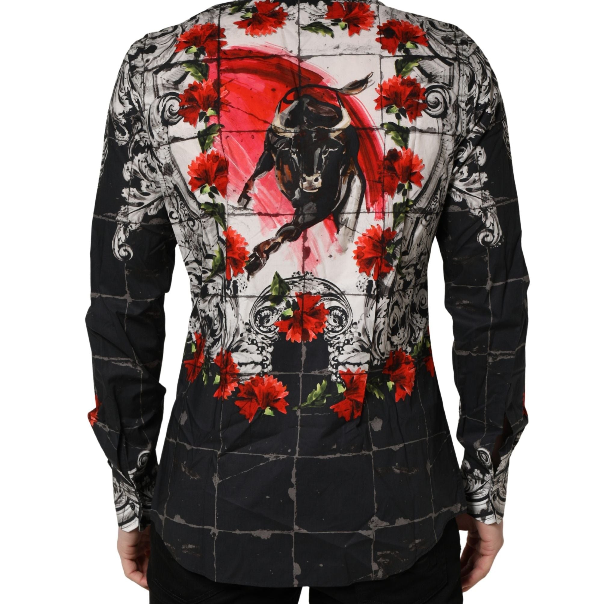 Dolce & Gabbana Multicolor Floral Bull Collared Men Dress Shirt