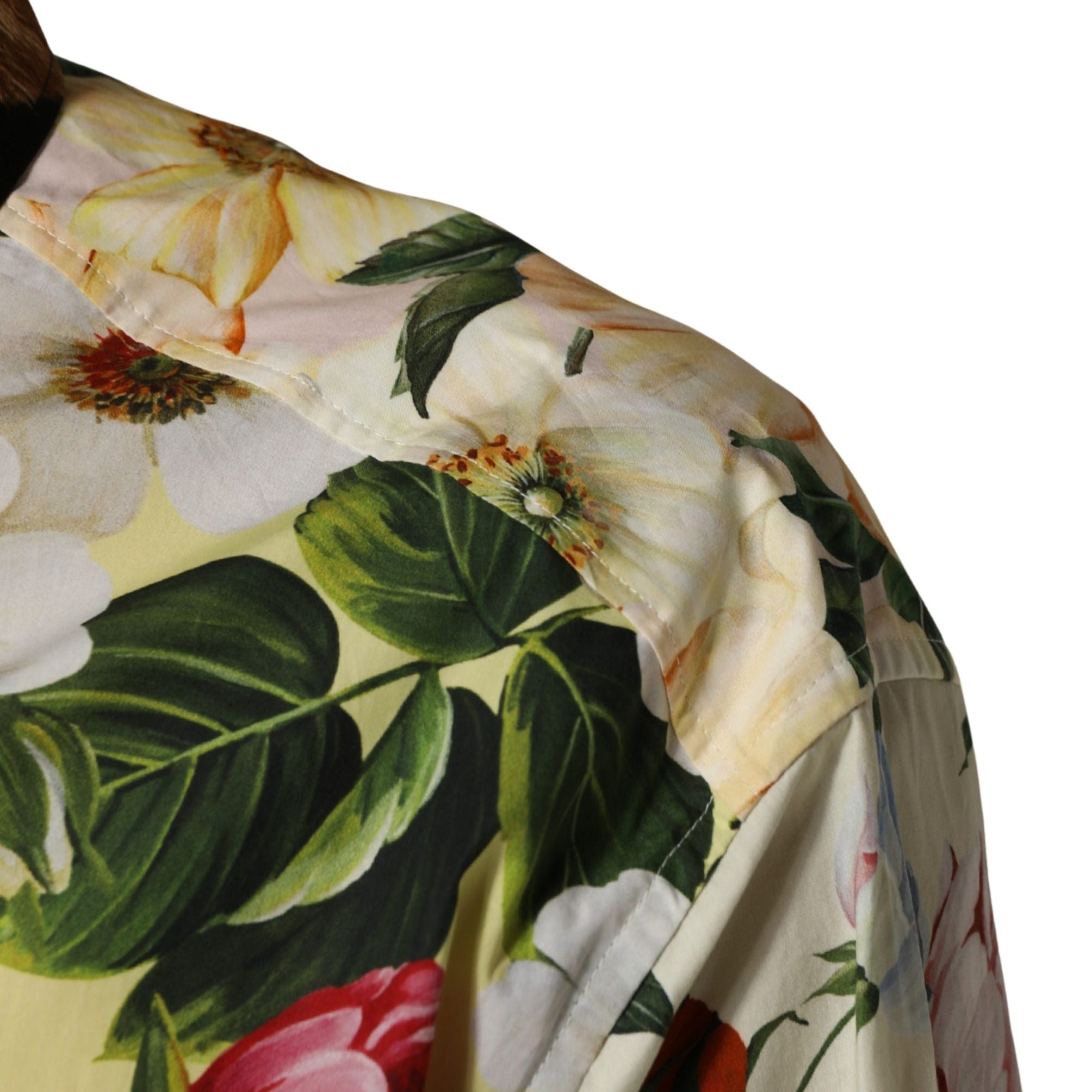 Dolce & Gabbana Multicolor Floral Animal Print Collared Shirt