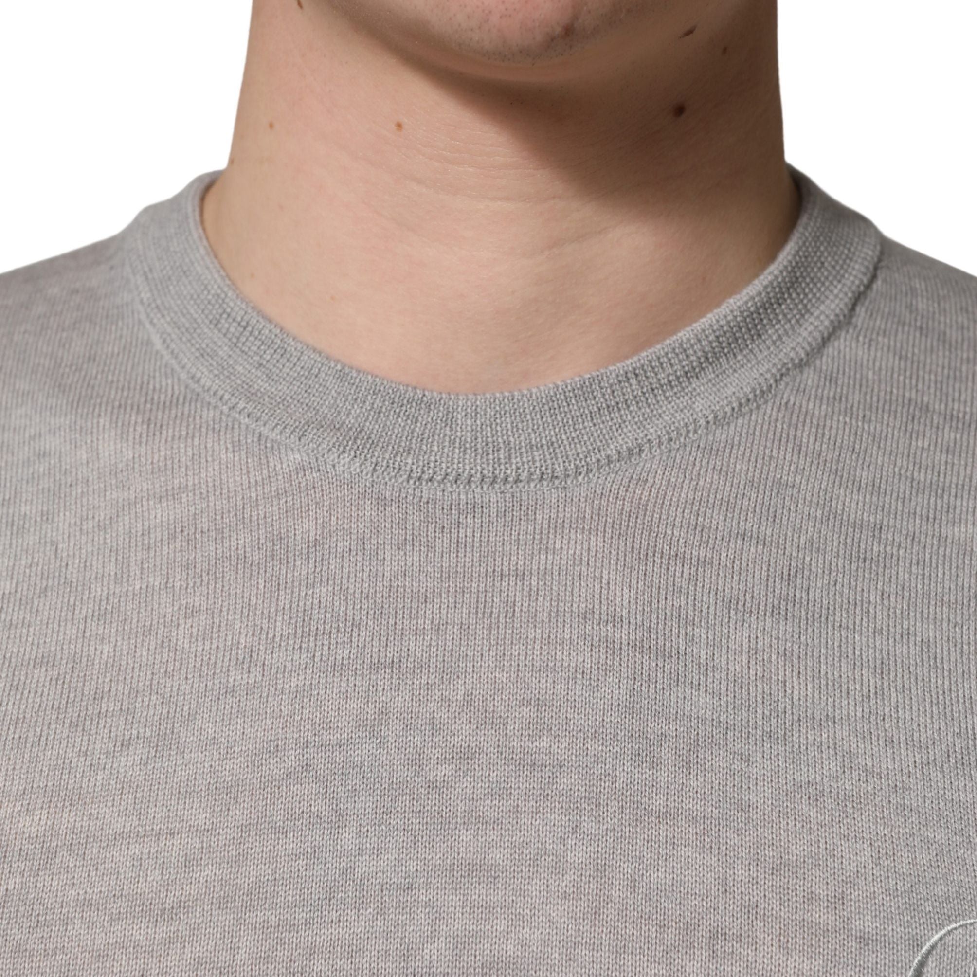 Dolce & Gabbana Gray Long Sleeves Crew Neck Pullover Sweater