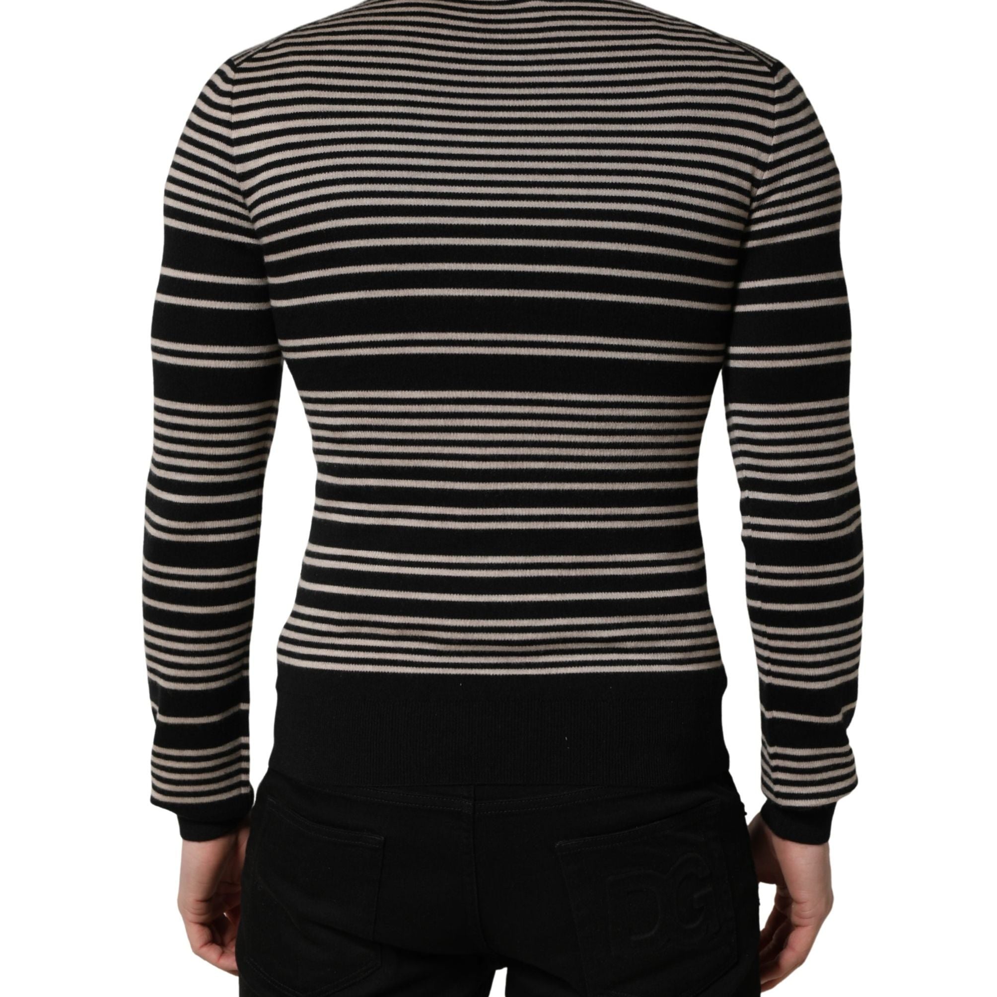 Dolce & Gabbana Multicolor Cashmere Striped CrewNeck Sweater