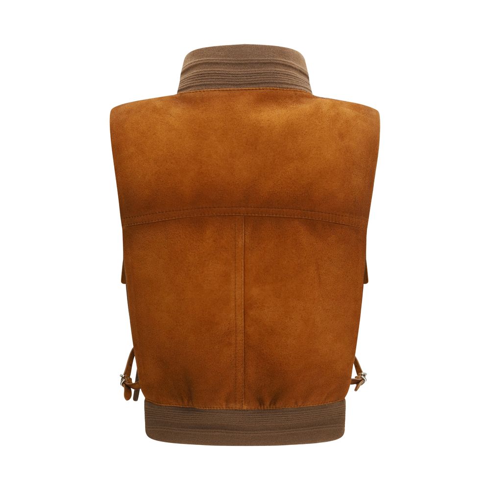 Miu Miu Brown Lamb Leather Clothing