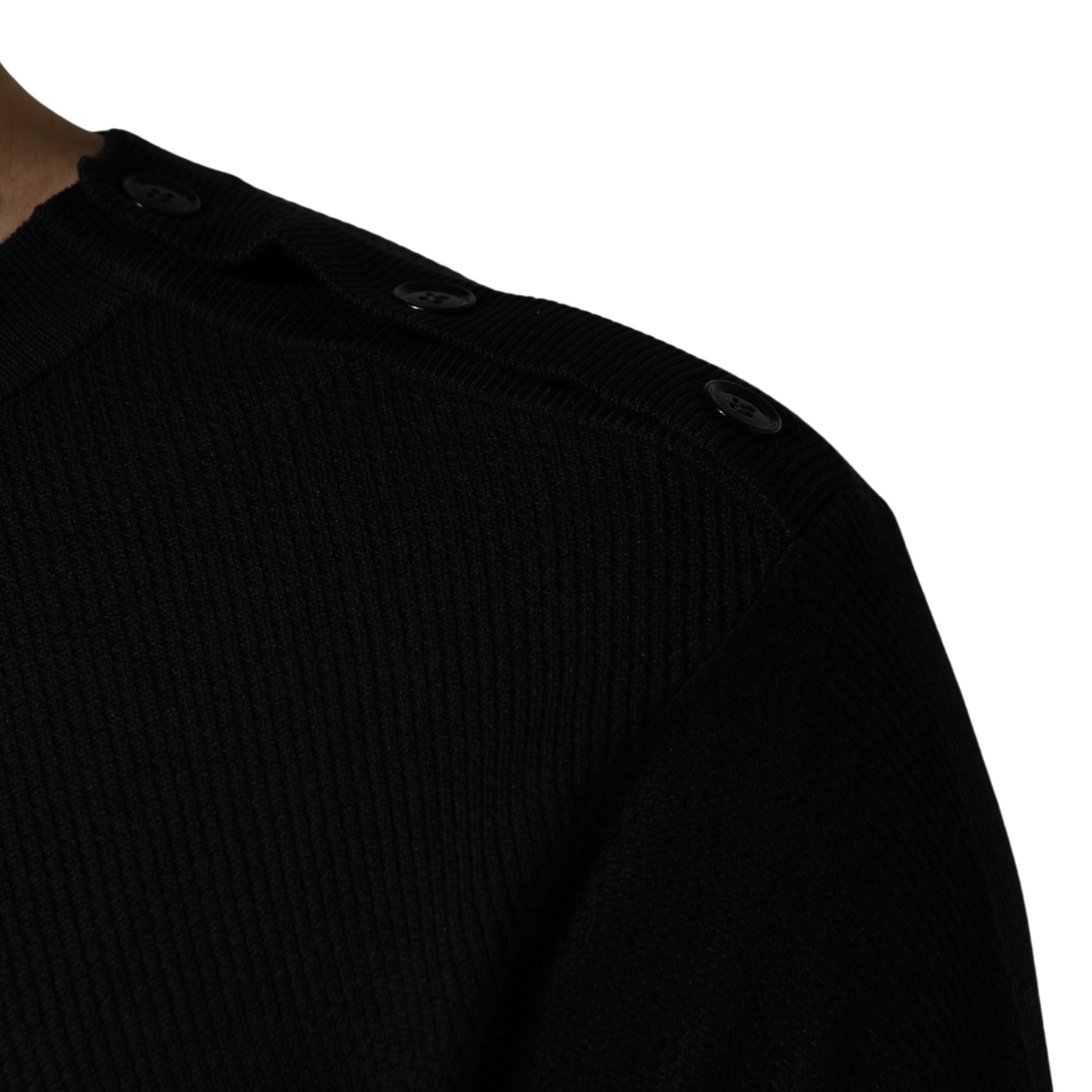 Dolce & Gabbana Black Crew Neck Long Sleeve Pullover Sweater