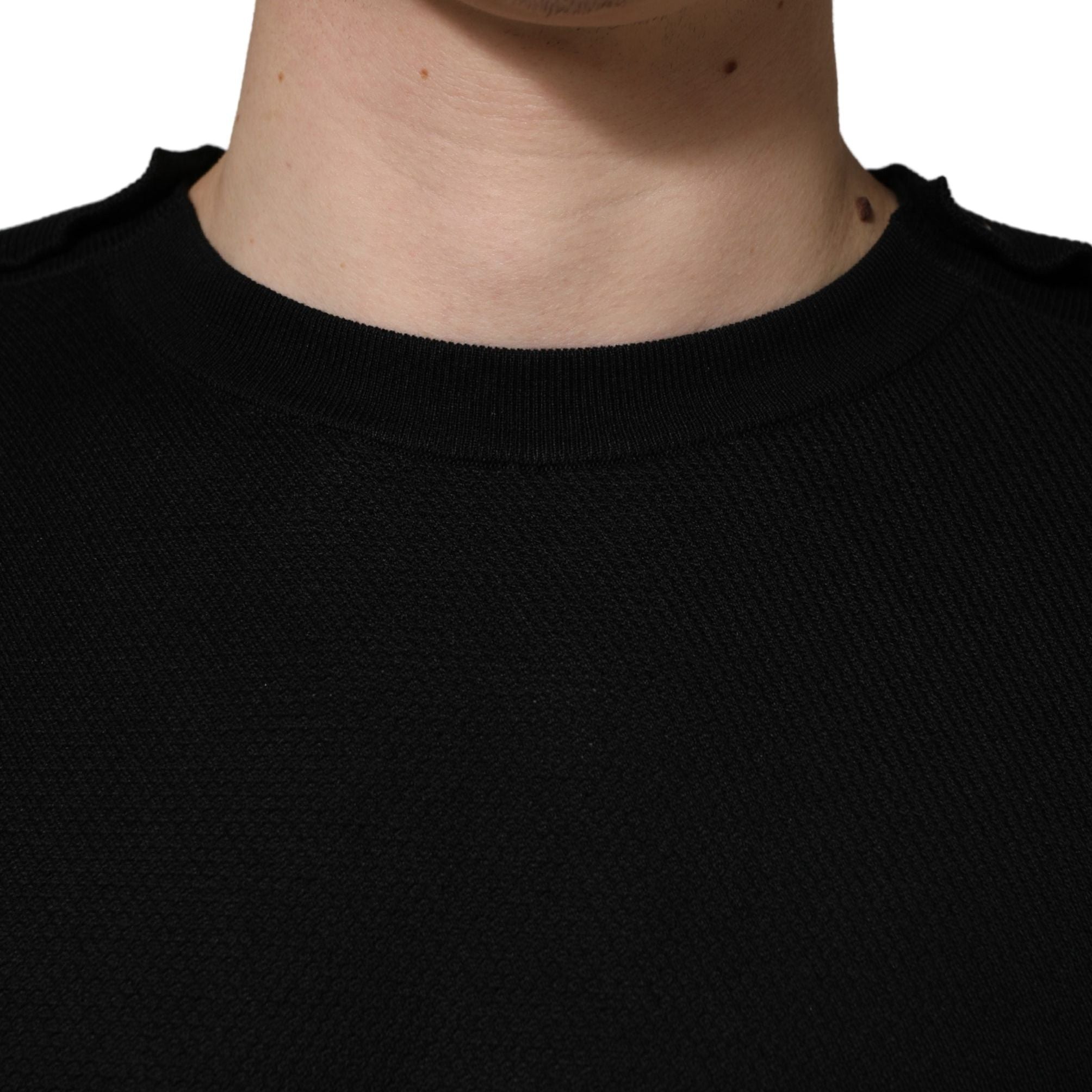 Dolce & Gabbana Black Crew Neck Long Sleeve Pullover Sweater