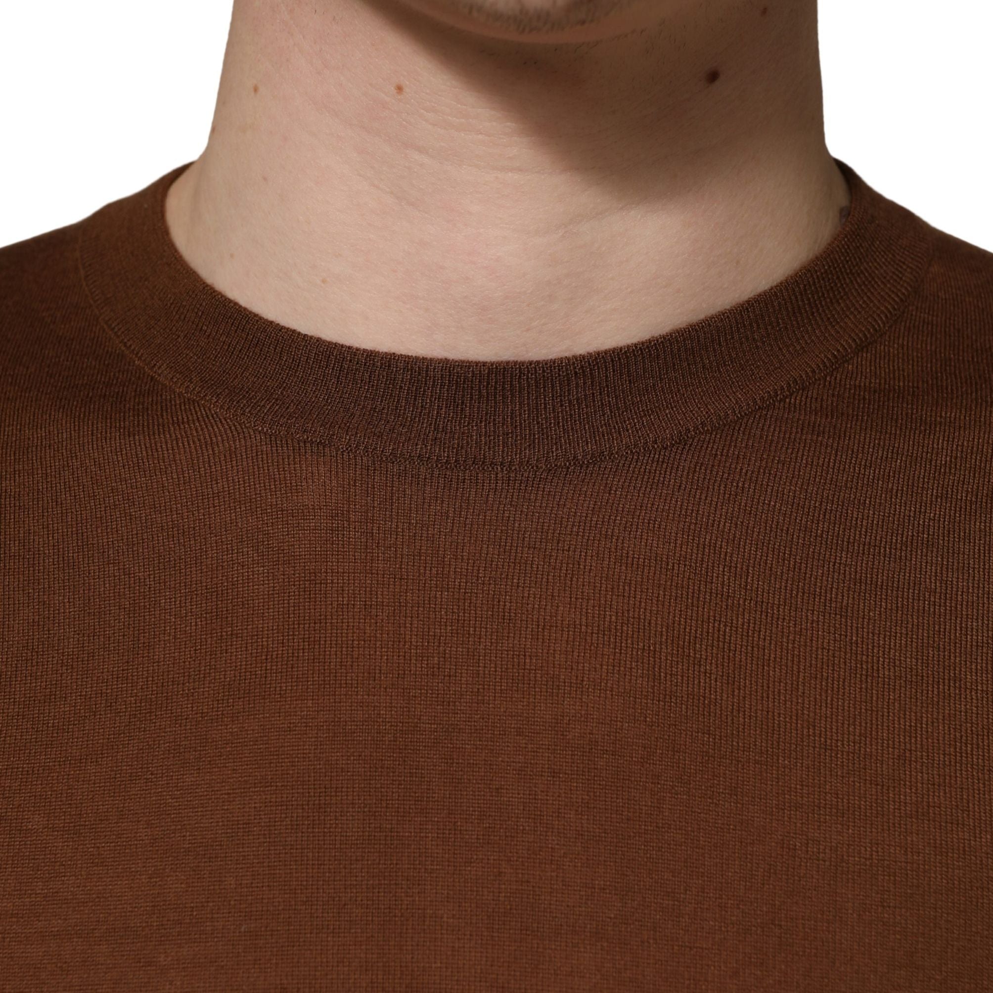 Dolce & Gabbana Brown Cashmere Men Crew Neck Pullover Sweater