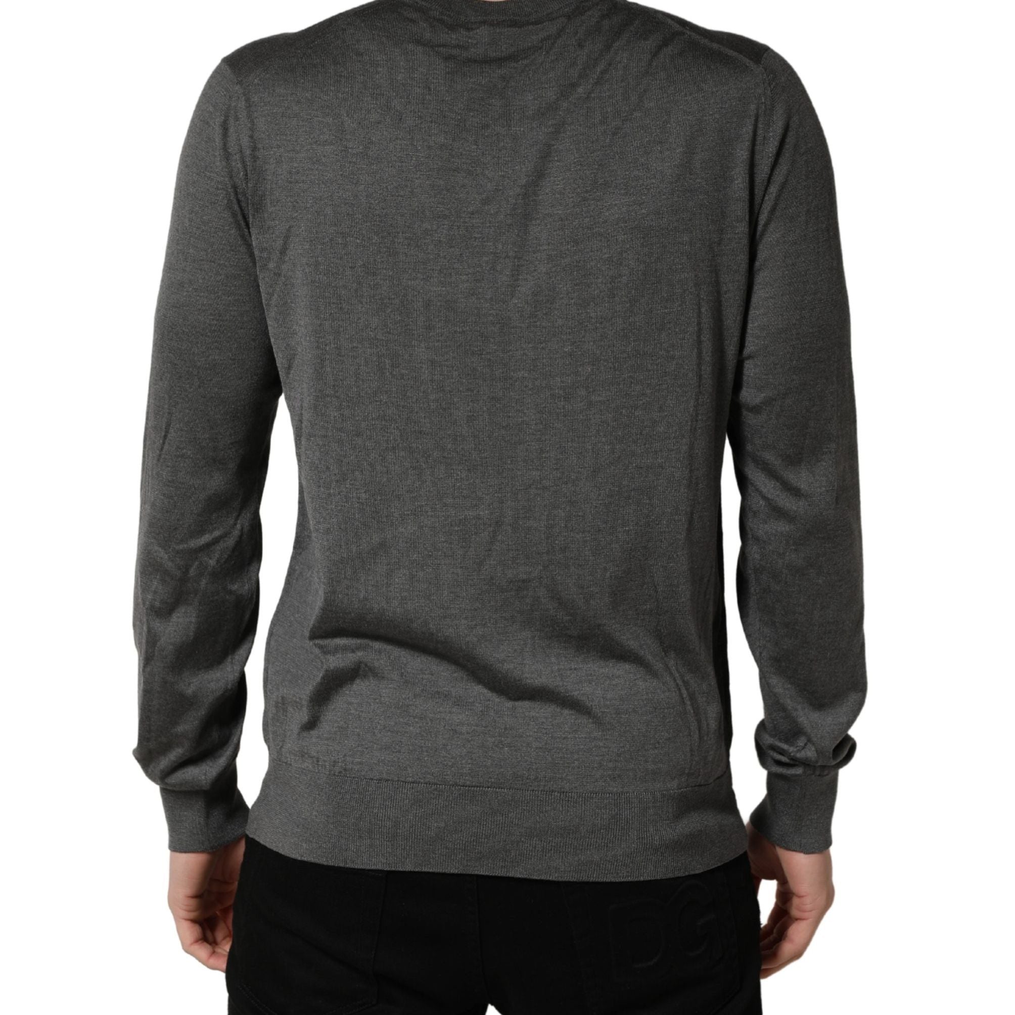 Dolce & Gabbana Gray Long Sleeves Crew Neck Pullover Sweater