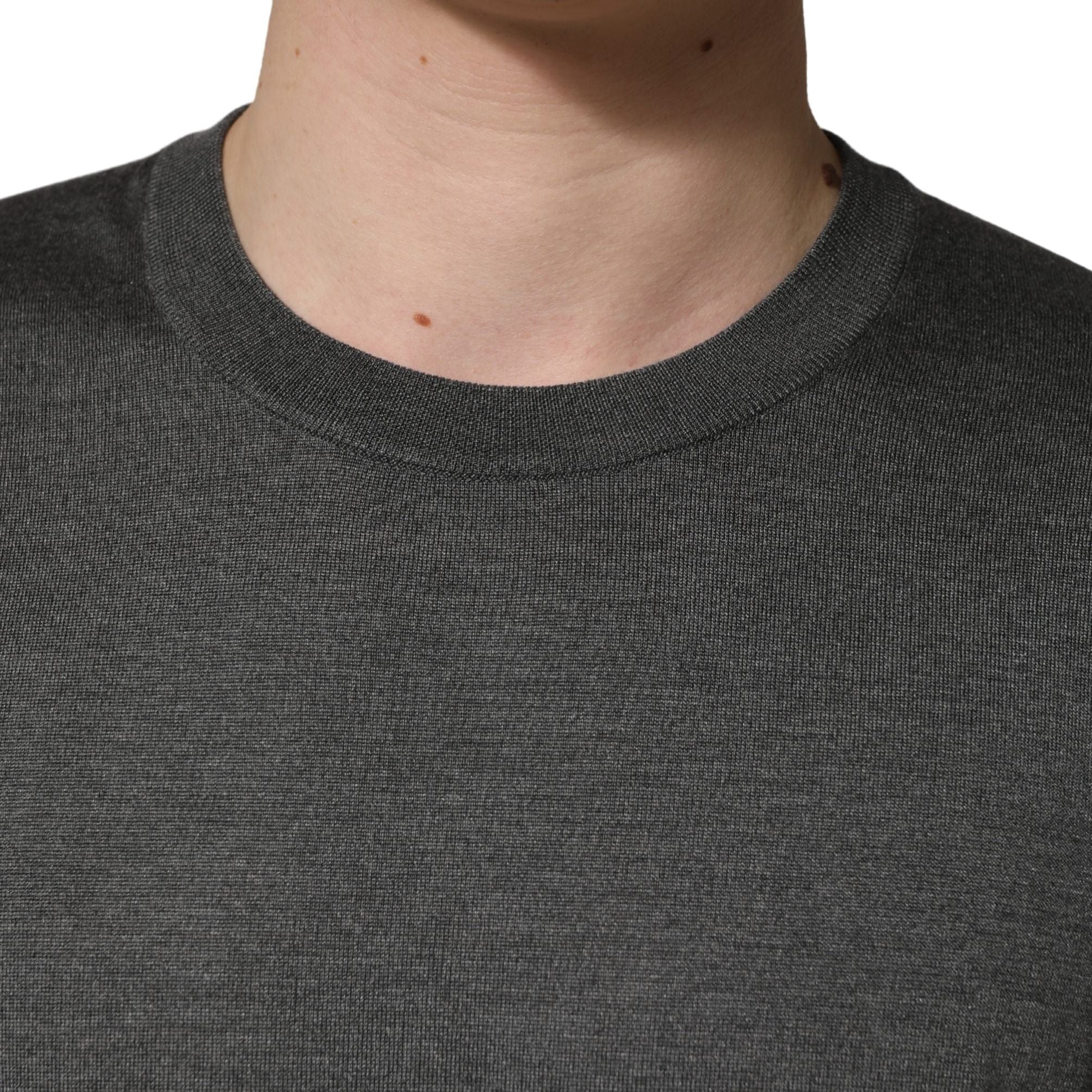 Dolce & Gabbana Gray Long Sleeves Crew Neck Pullover Sweater