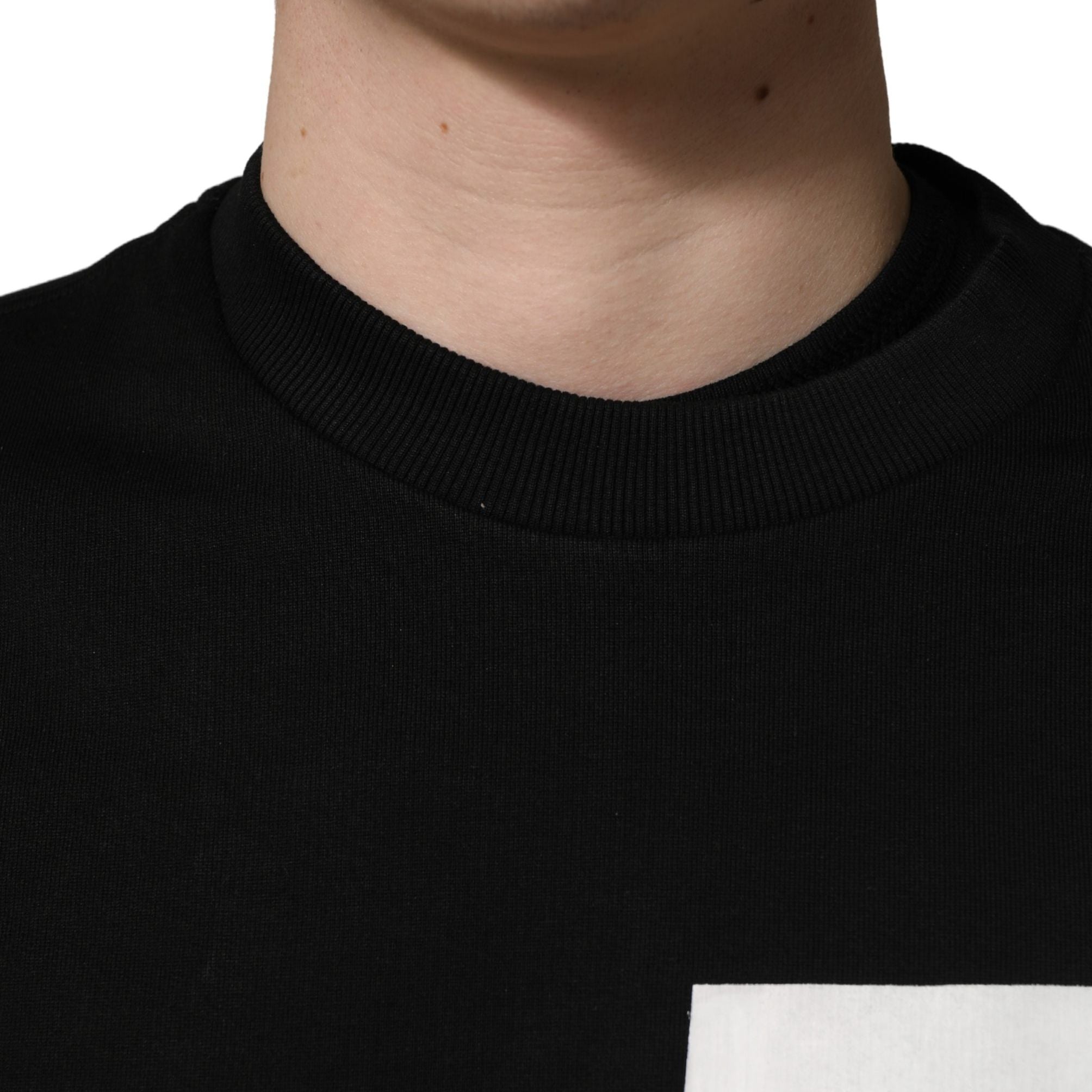 Dolce & Gabbana Black Logo Milano Cotton Sweatshirt Sweater