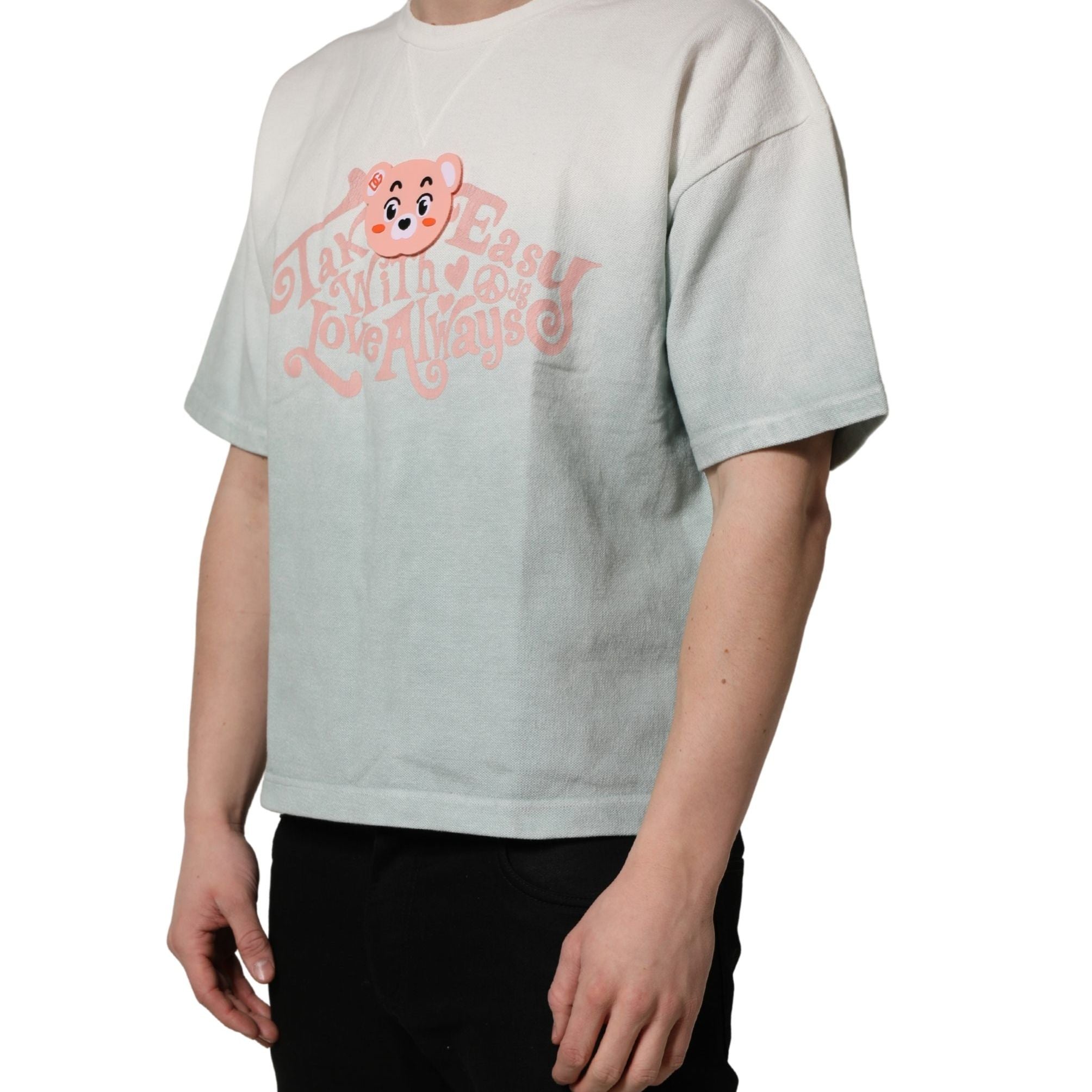 Dolce & Gabbana Green Tie-Dye Graphic Print Cotton Crewneck T-shirt