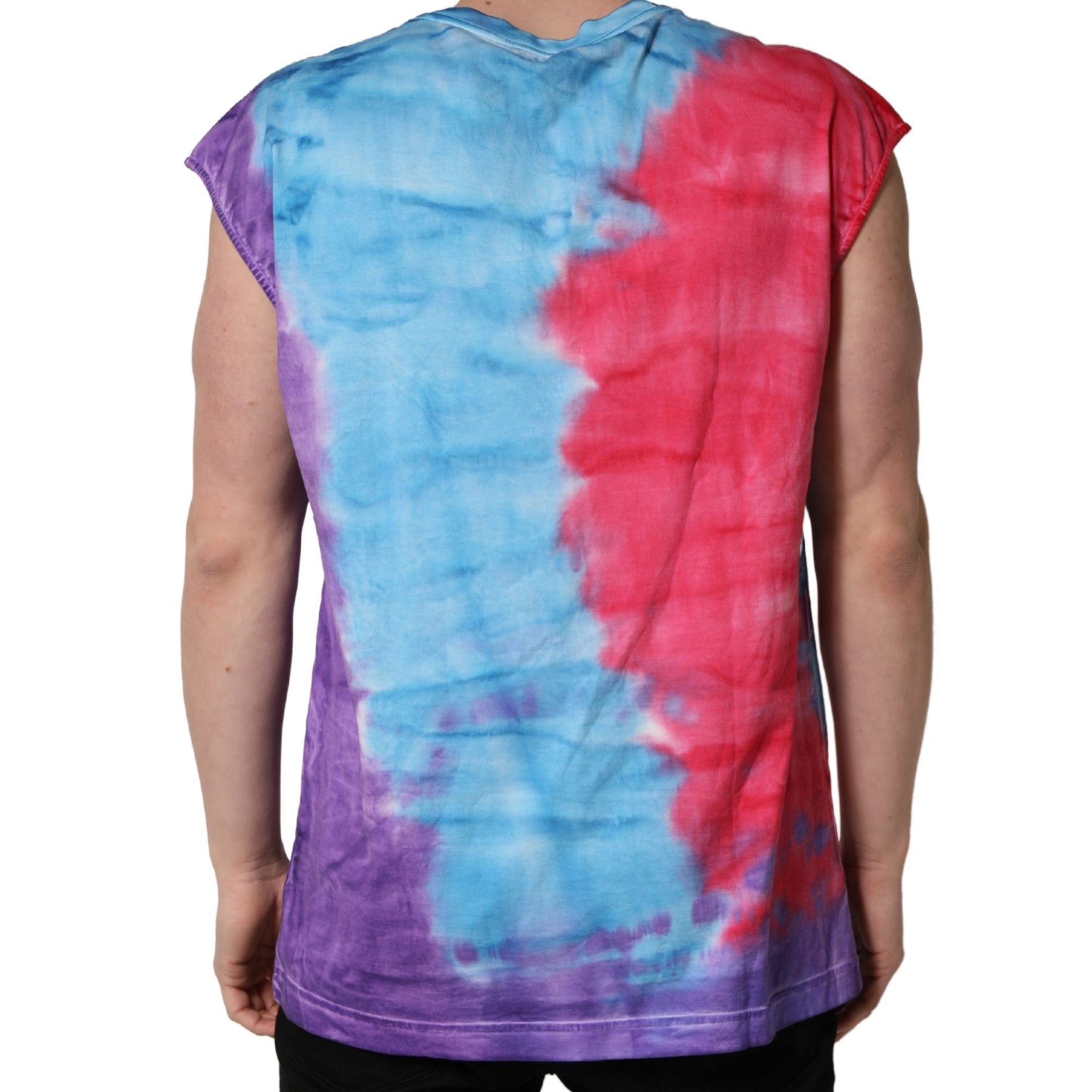 Dolce & Gabbana Multicolor Tie Dye Cotton Sleeveless T-shirt