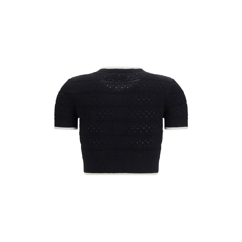 Self-Portrait Black Cotton Blouse