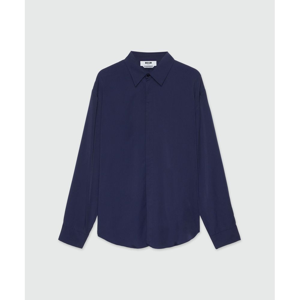 MSGM Blue Viscose Blouse