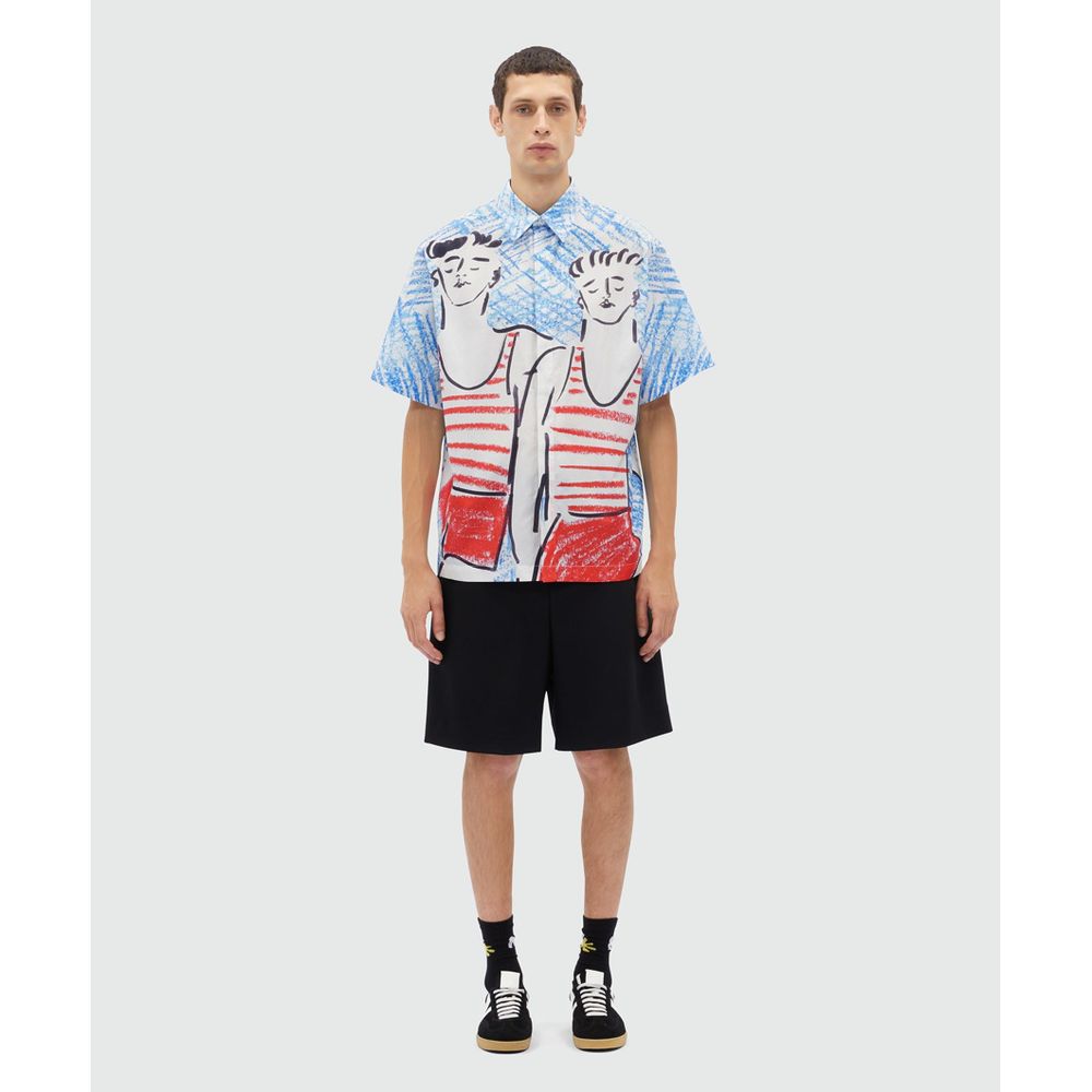 MSGM Blue Cotton Blouse