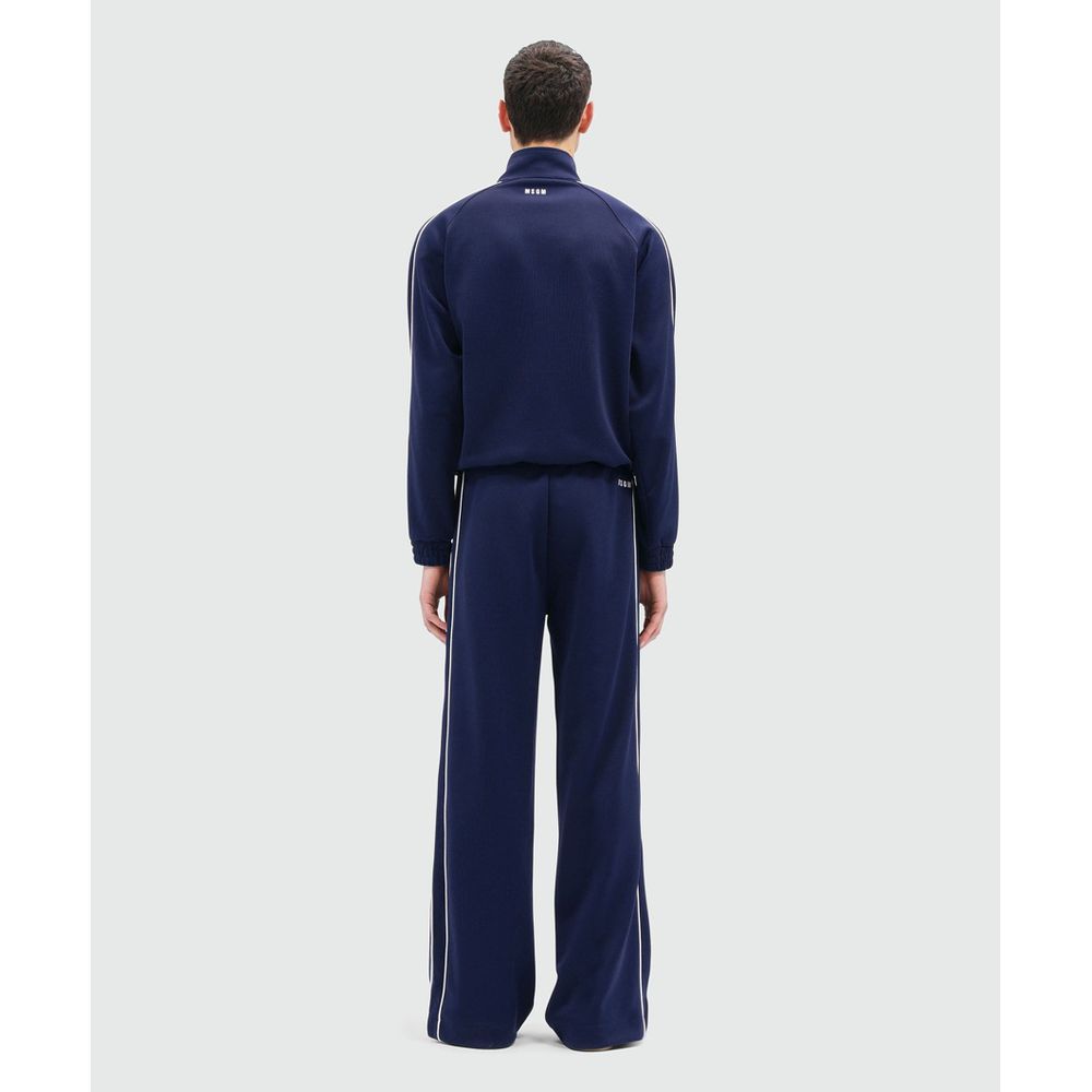 MSGM Blue Polyester Joggers (Workout Pants)