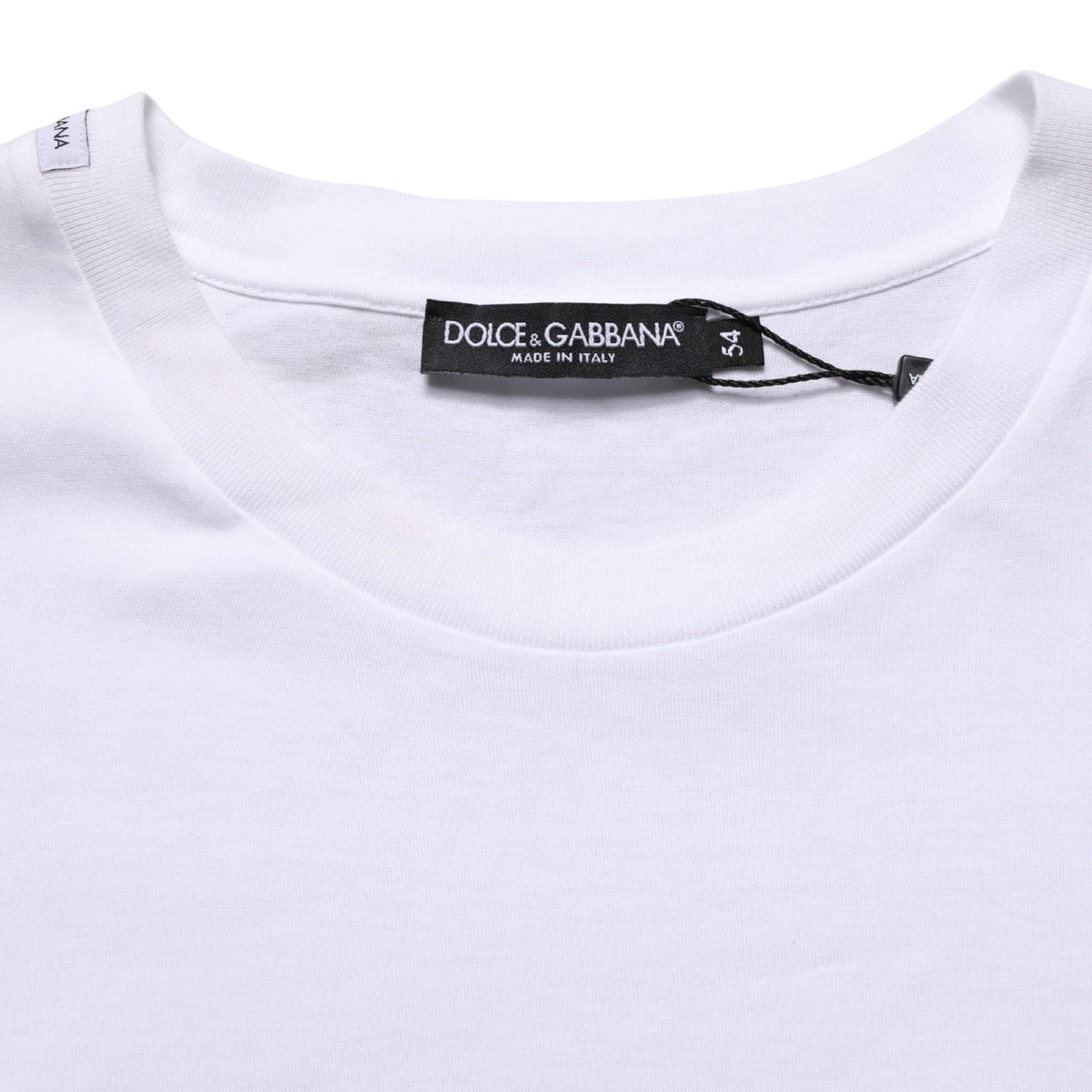 Dolce & Gabbana White Oversized Cotton Men Crew Neck T-shirt