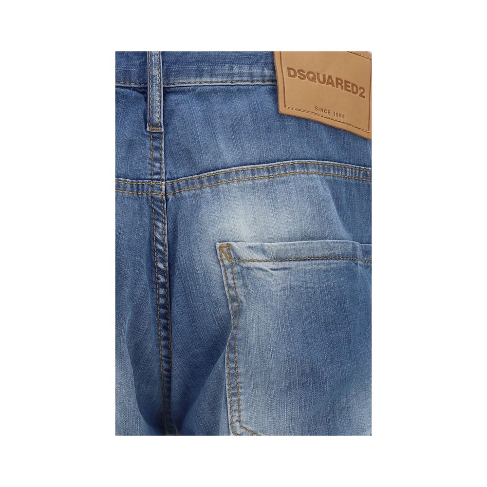 Dsquared² Blue Cotton Slim Fit Jeans