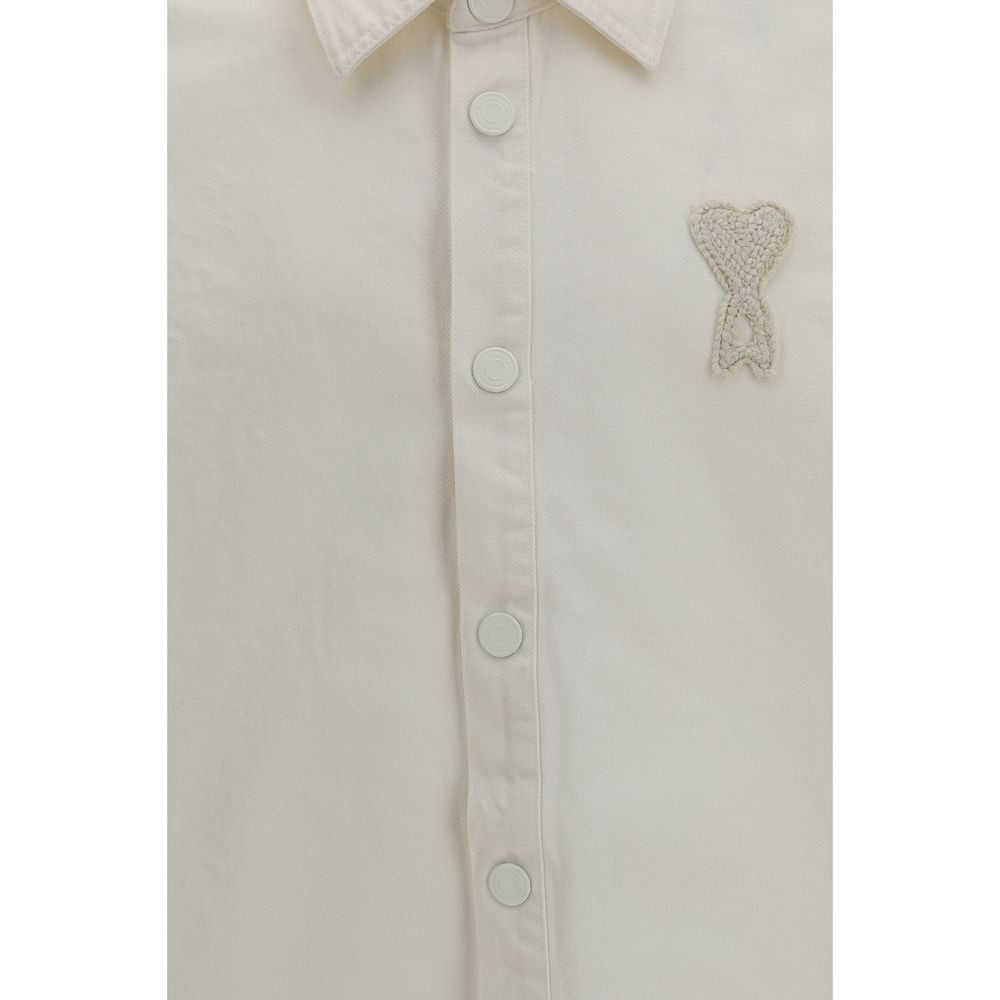 Ami Paris Beige Cotton Denim Jacket