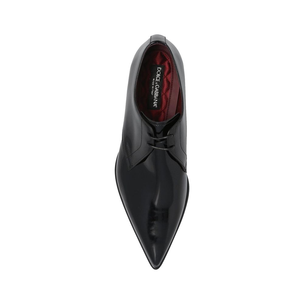 Dolce & Gabbana Black Calfskin Oxfords And Derbies