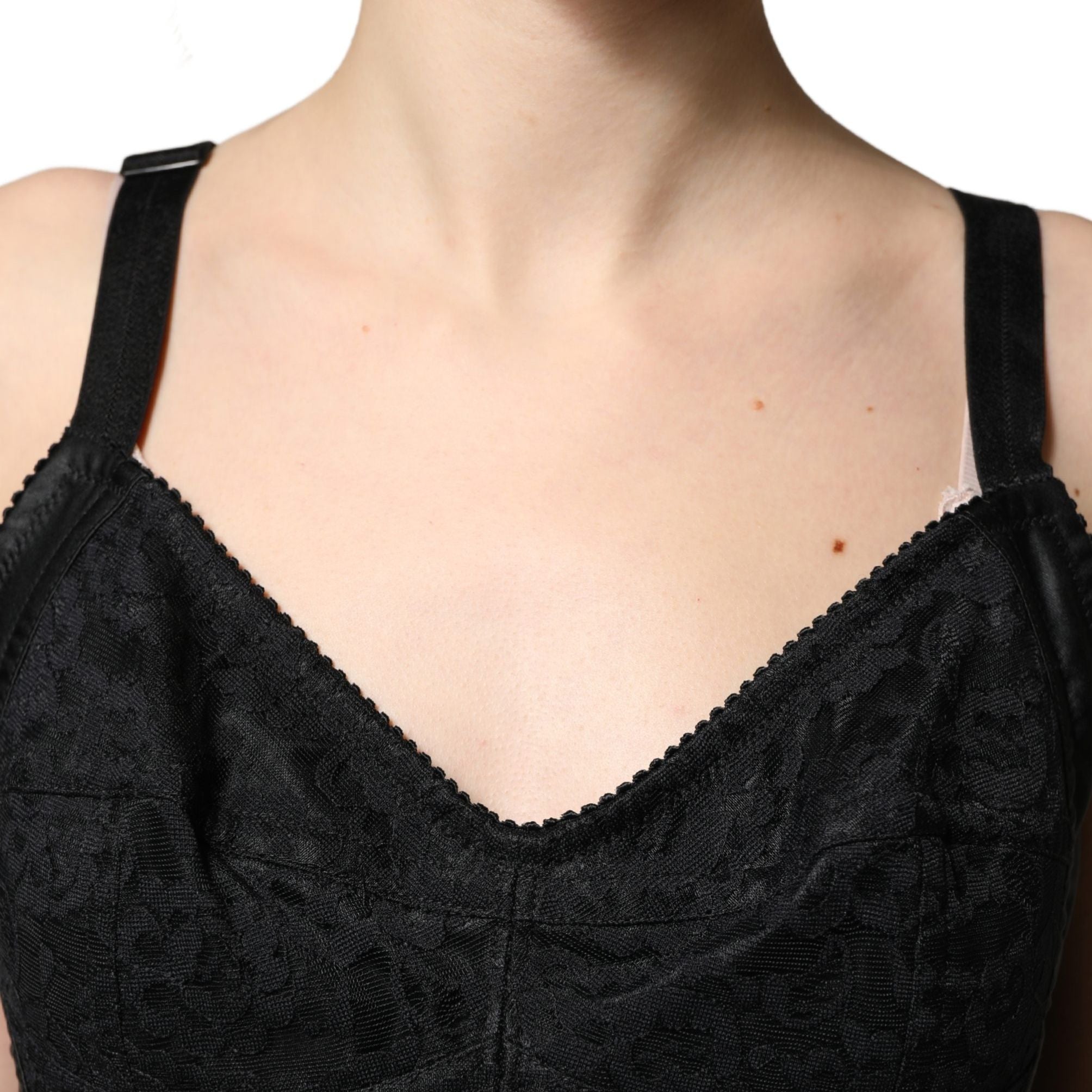 Dolce & Gabbana Black Floral Sheath Sleeveless Mini Dress