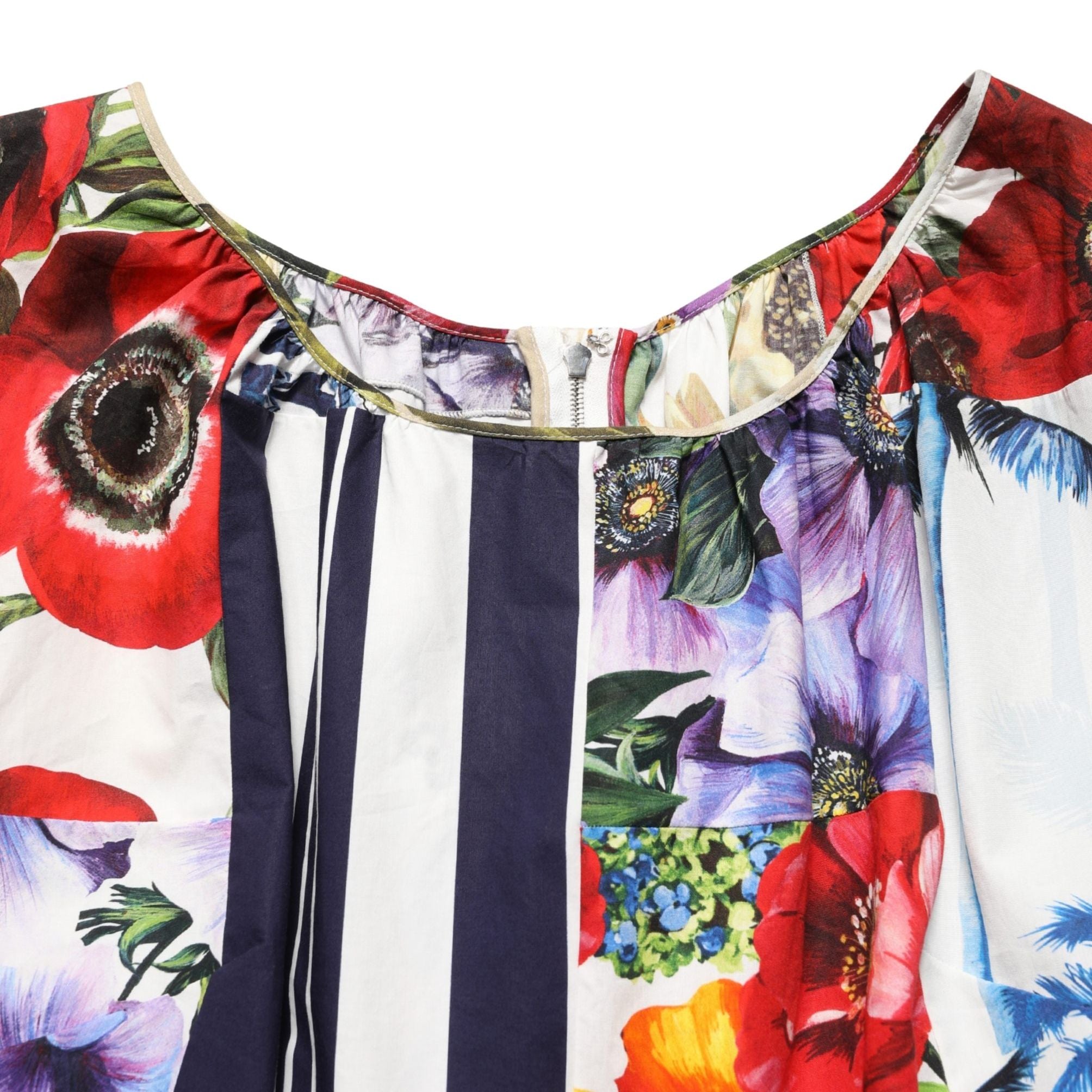 Dolce & Gabbana Multicolor Patchwork Cotton Poplin Mini Dress