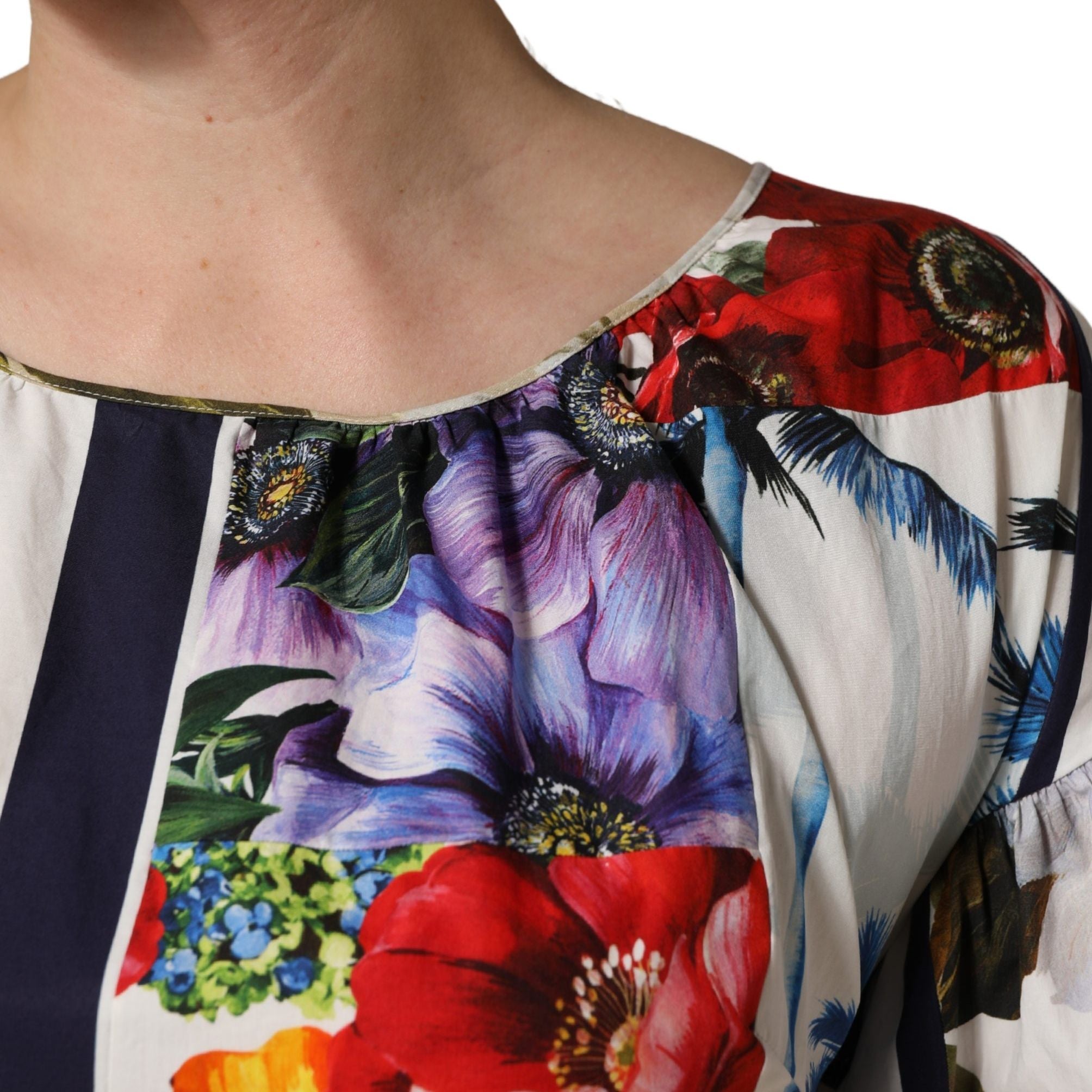 Dolce & Gabbana Multicolor Patchwork Cotton Poplin Mini Dress