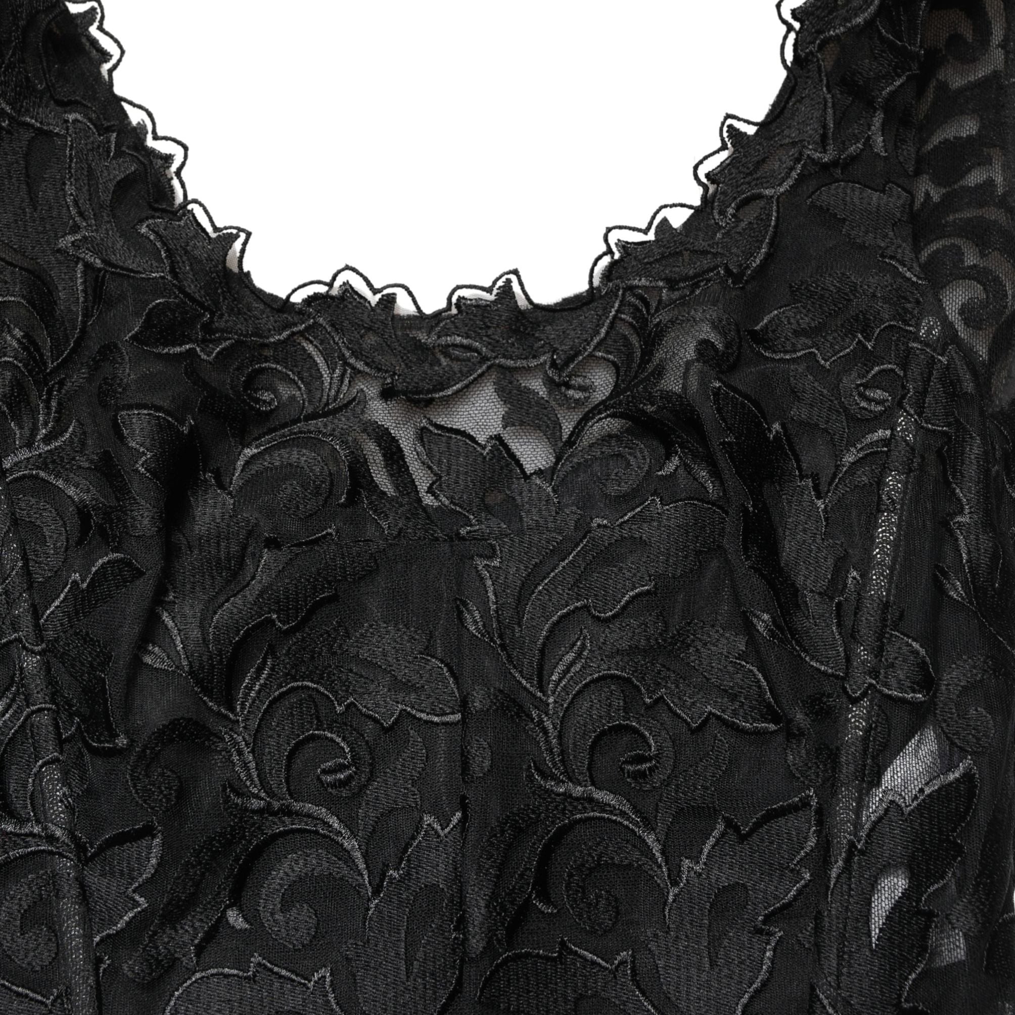 Dolce & Gabbana Black Lace Full Length Evening Gown Dress