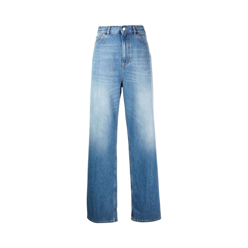 Valentino Garavani Blue Cotton High-Waisted Jean