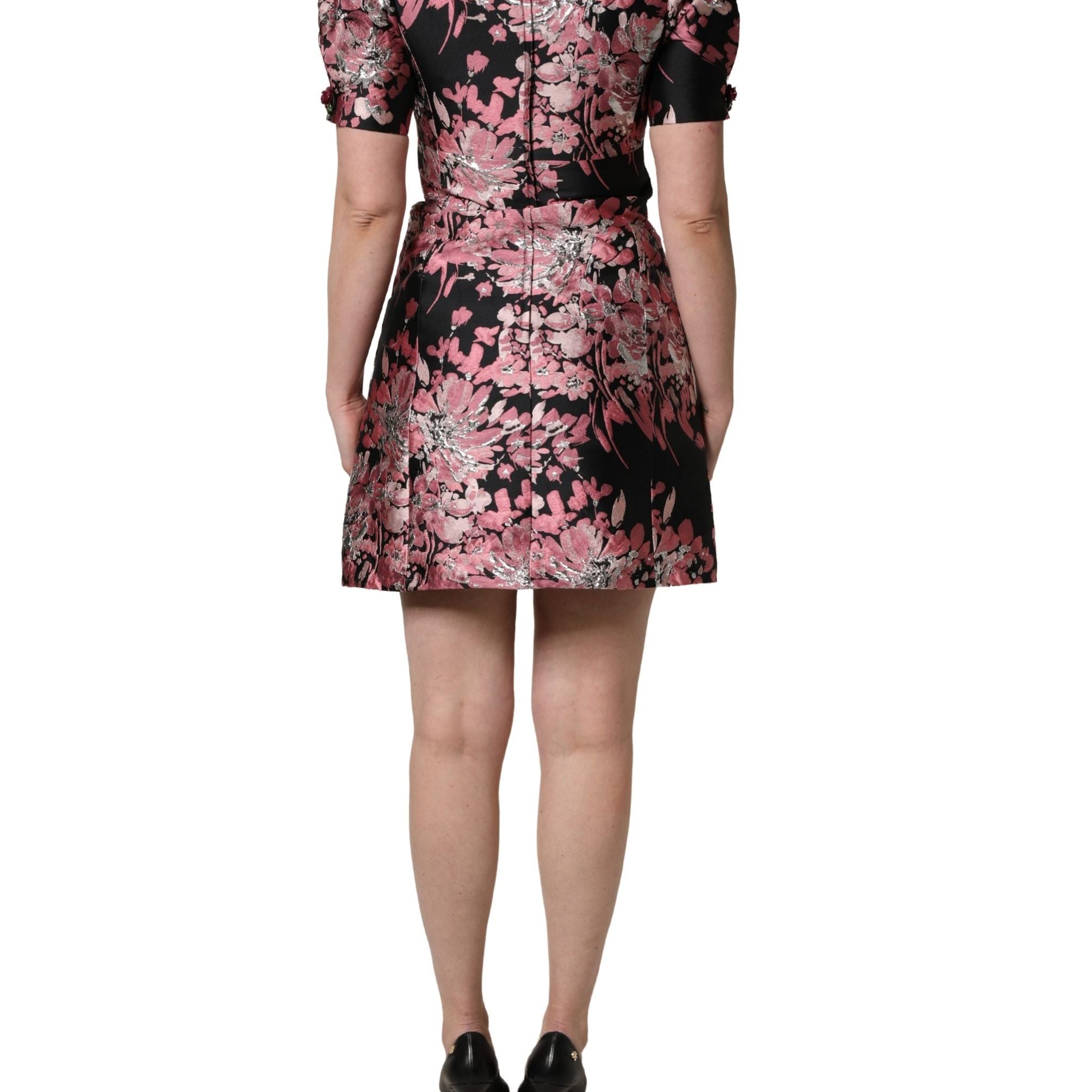 Dolce & Gabbana Multicolor Floral Brocade A-line Mini Dress
