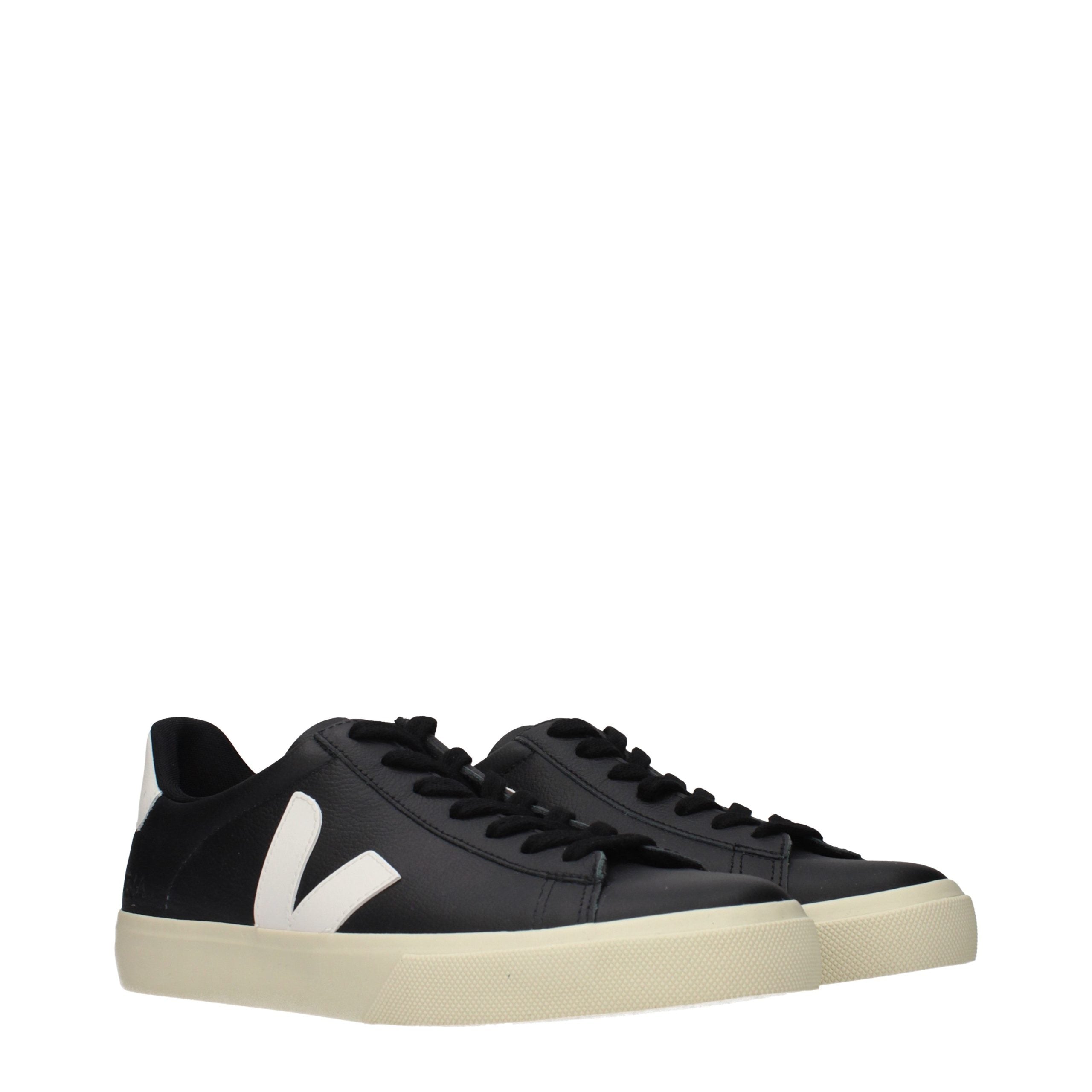 Veja Black Leather Low Top Sneakers