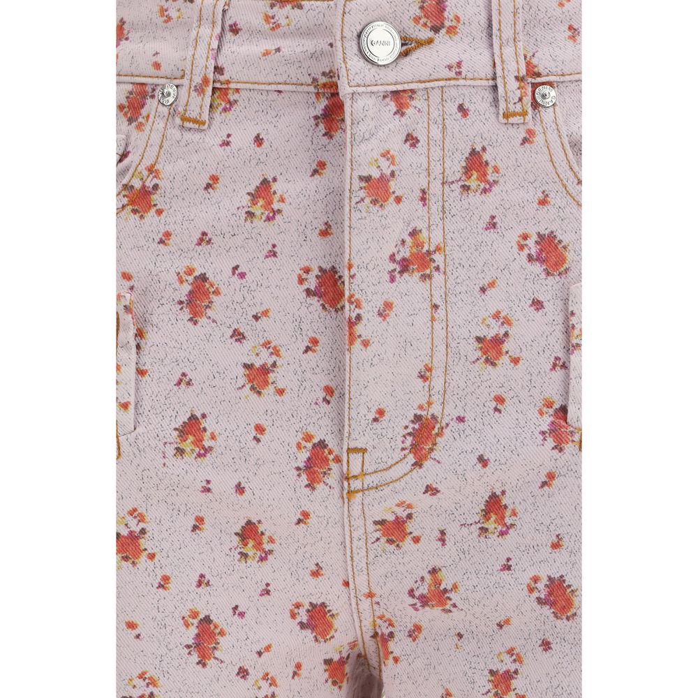 Ganni Multicolor Cotton Cropped Pants