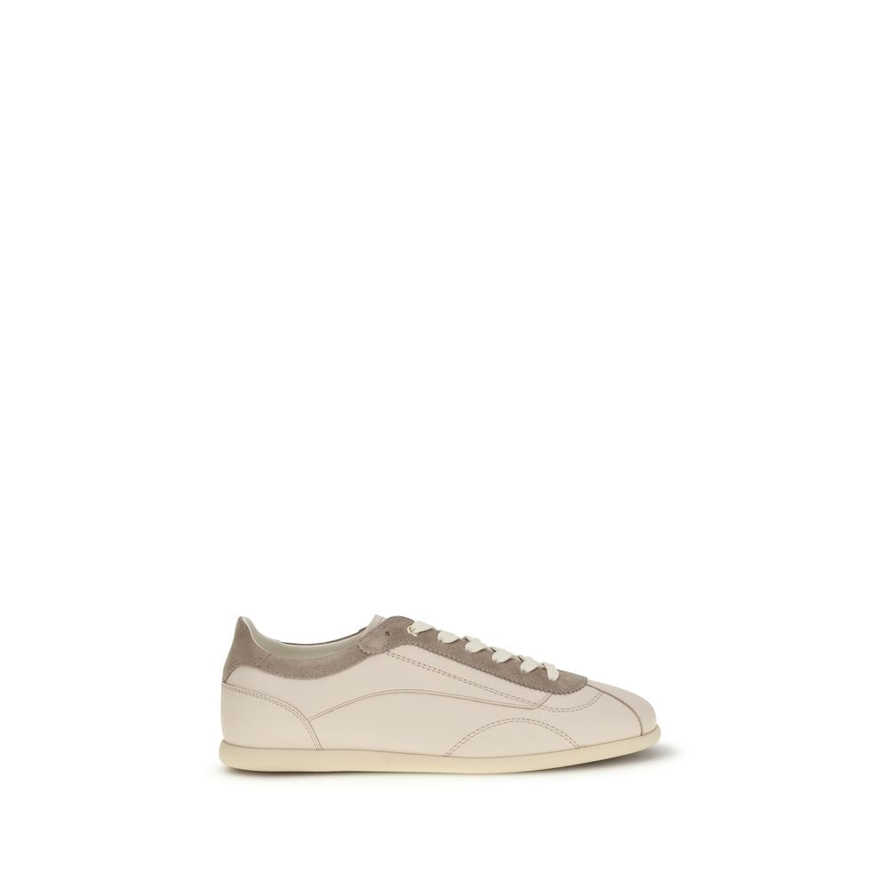 Brunello Cucinelli Beige Leather Low Top Sneakers