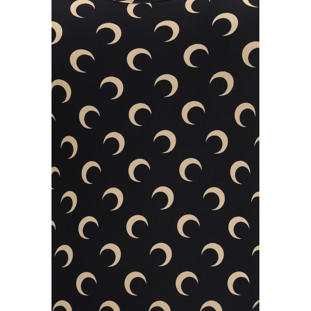 Marine Serre Black Polyamide One-Piece Swimsuit