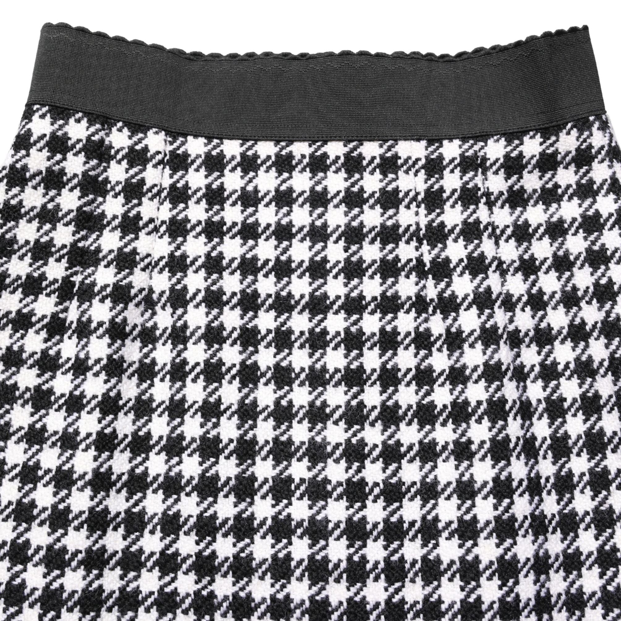 Dolce & Gabbana Black White Houndstooth HighWaist Mini Skirt