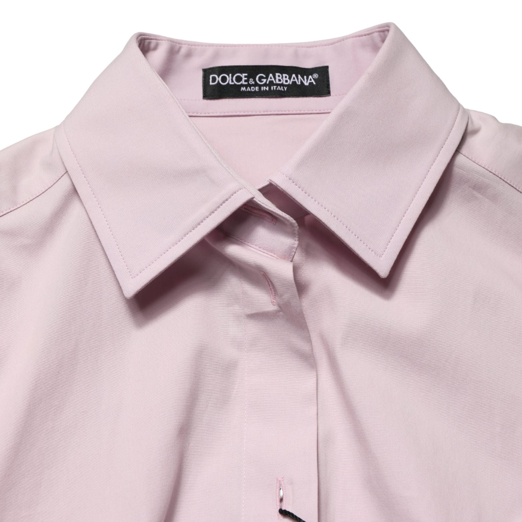 Dolce & Gabbana Pink Cotton Long Sleeves Collared Shirt Top