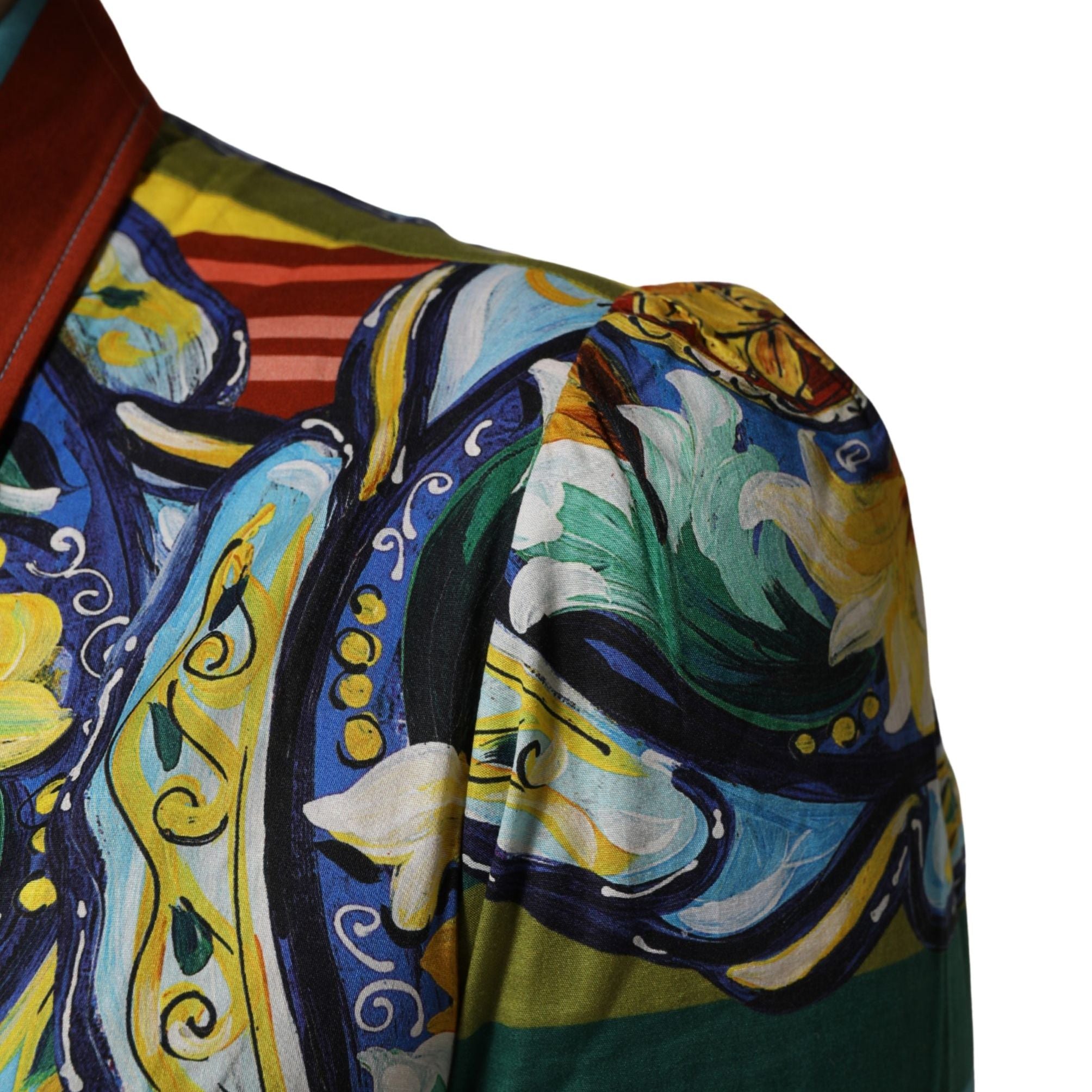 Dolce & Gabbana Multicolor Majolica Print Cotton Blouse Top