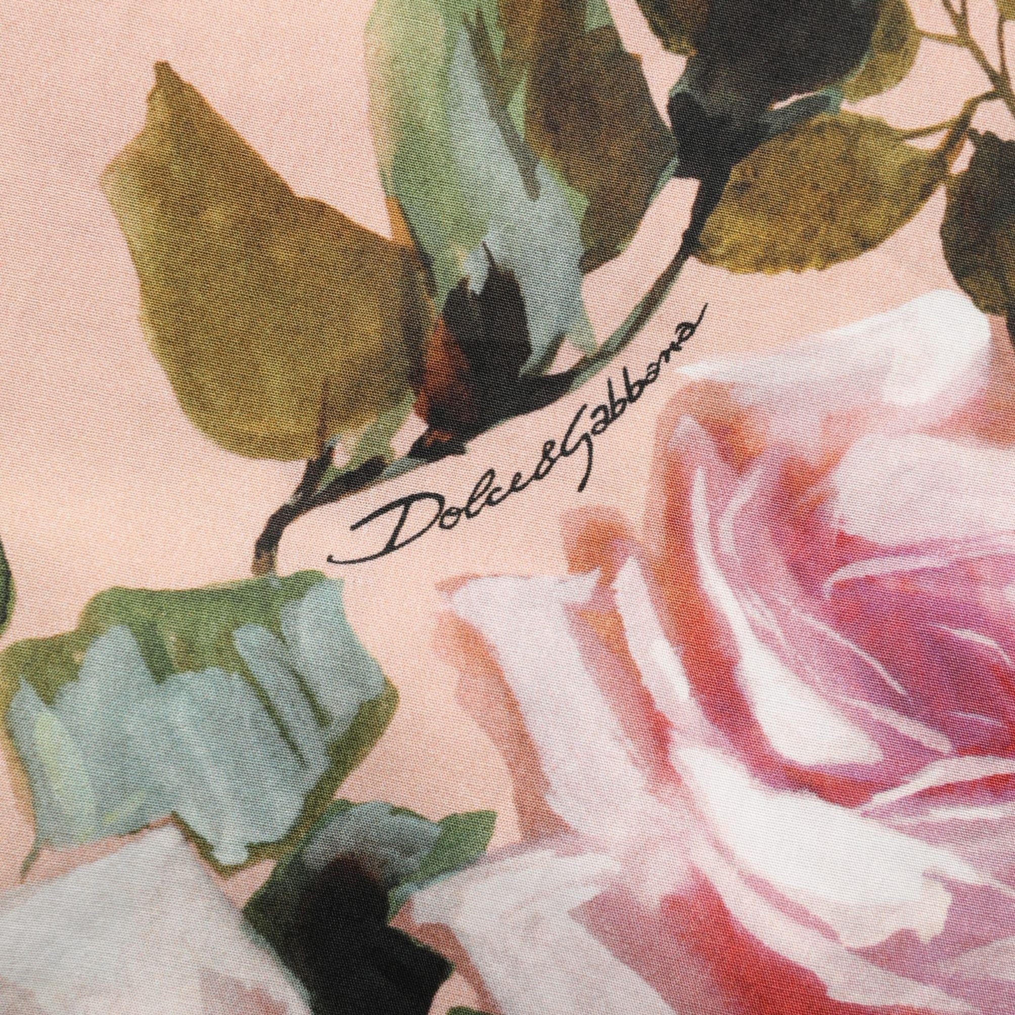 Dolce & Gabbana Pink Floral Cotton Button Front Shirt Top