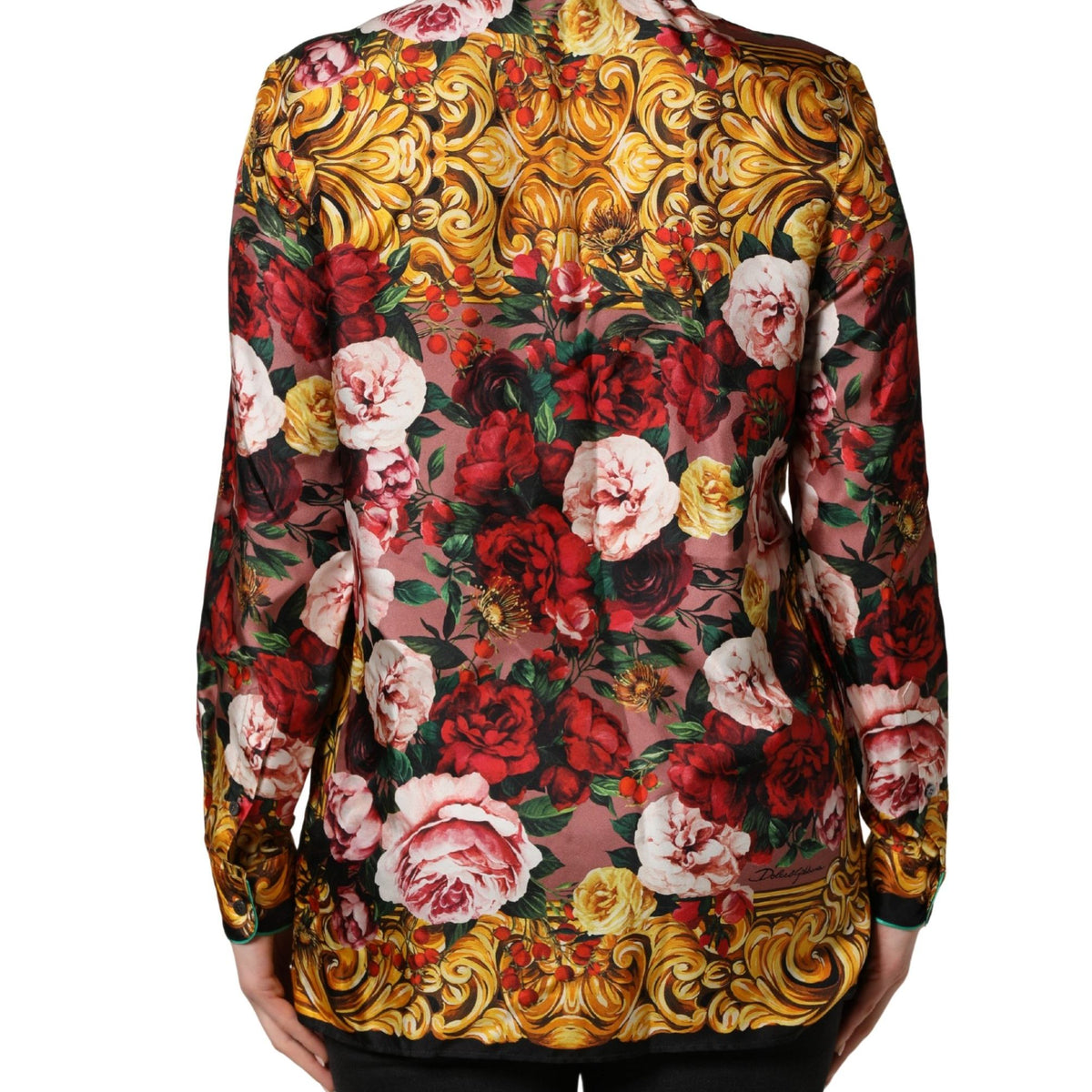 Dolce & Gabbana Multicolor Floral Long Sleeves Button Down Shirt Top