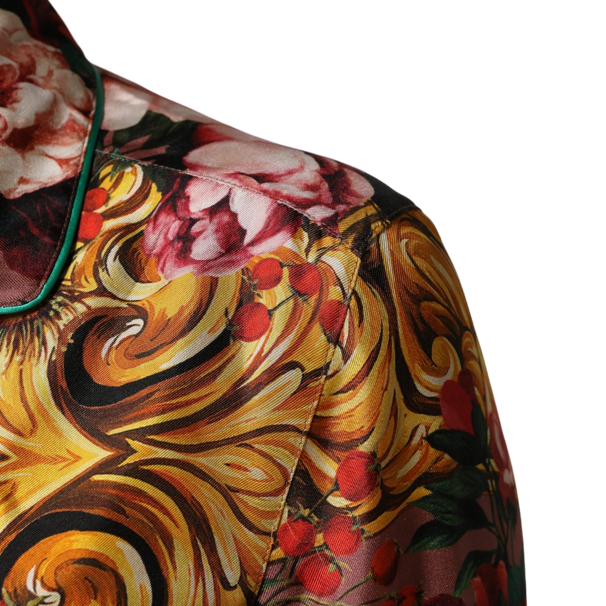 Dolce & Gabbana Multicolor Floral Long Sleeves Button Down Shirt Top