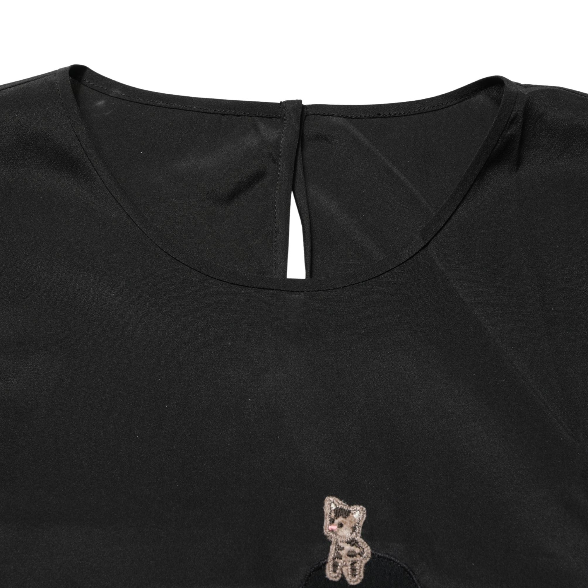 Dolce & Gabbana Black #dgfamily Silk Blouse Top