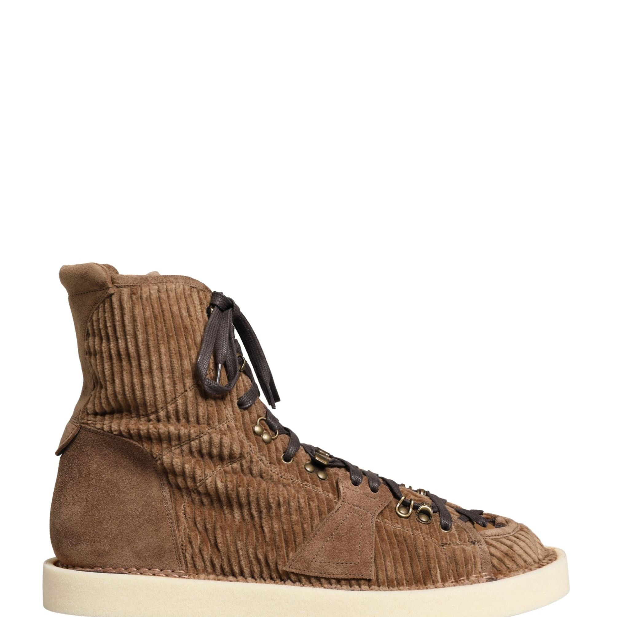 Dolce & Gabbana Brown Corduroy High Top Oxford Boots