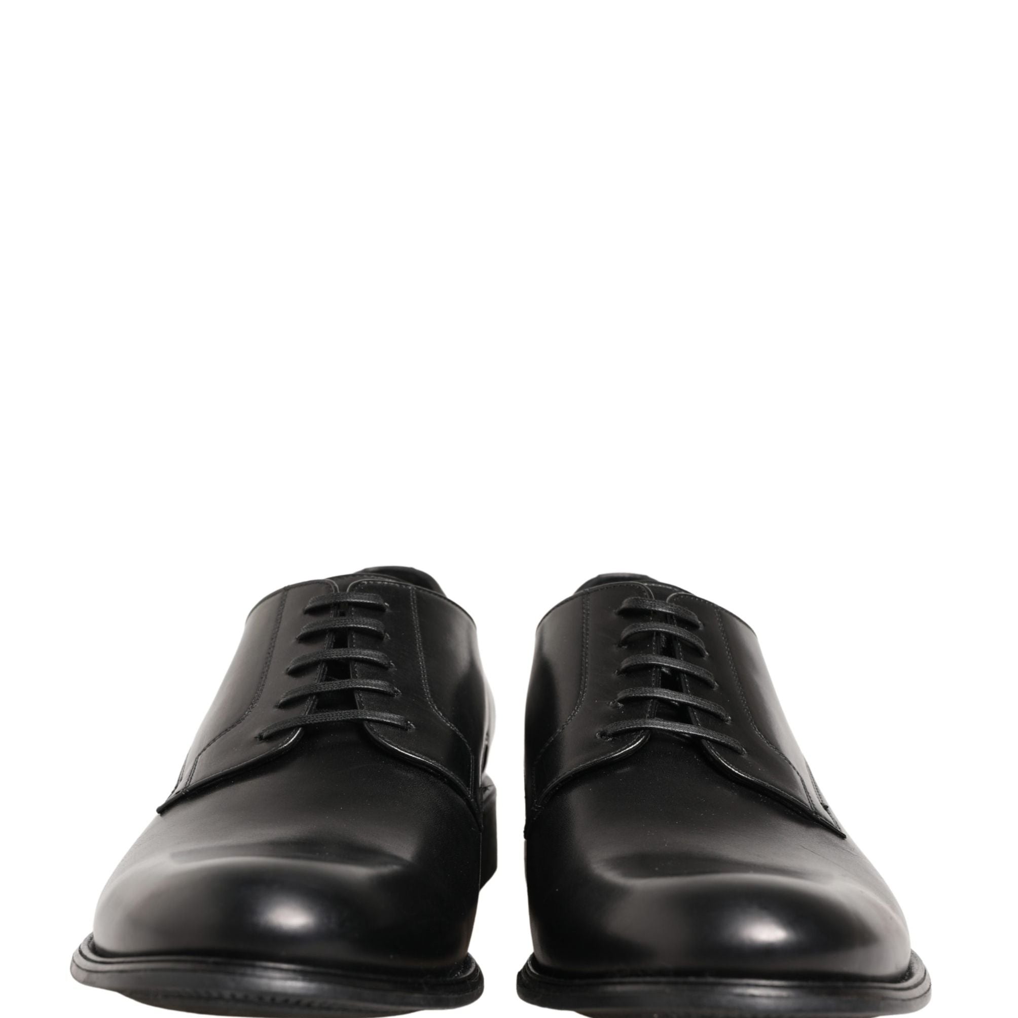 Dolce & Gabbana Black Calfskin Leather Derby Men Dress Shoes